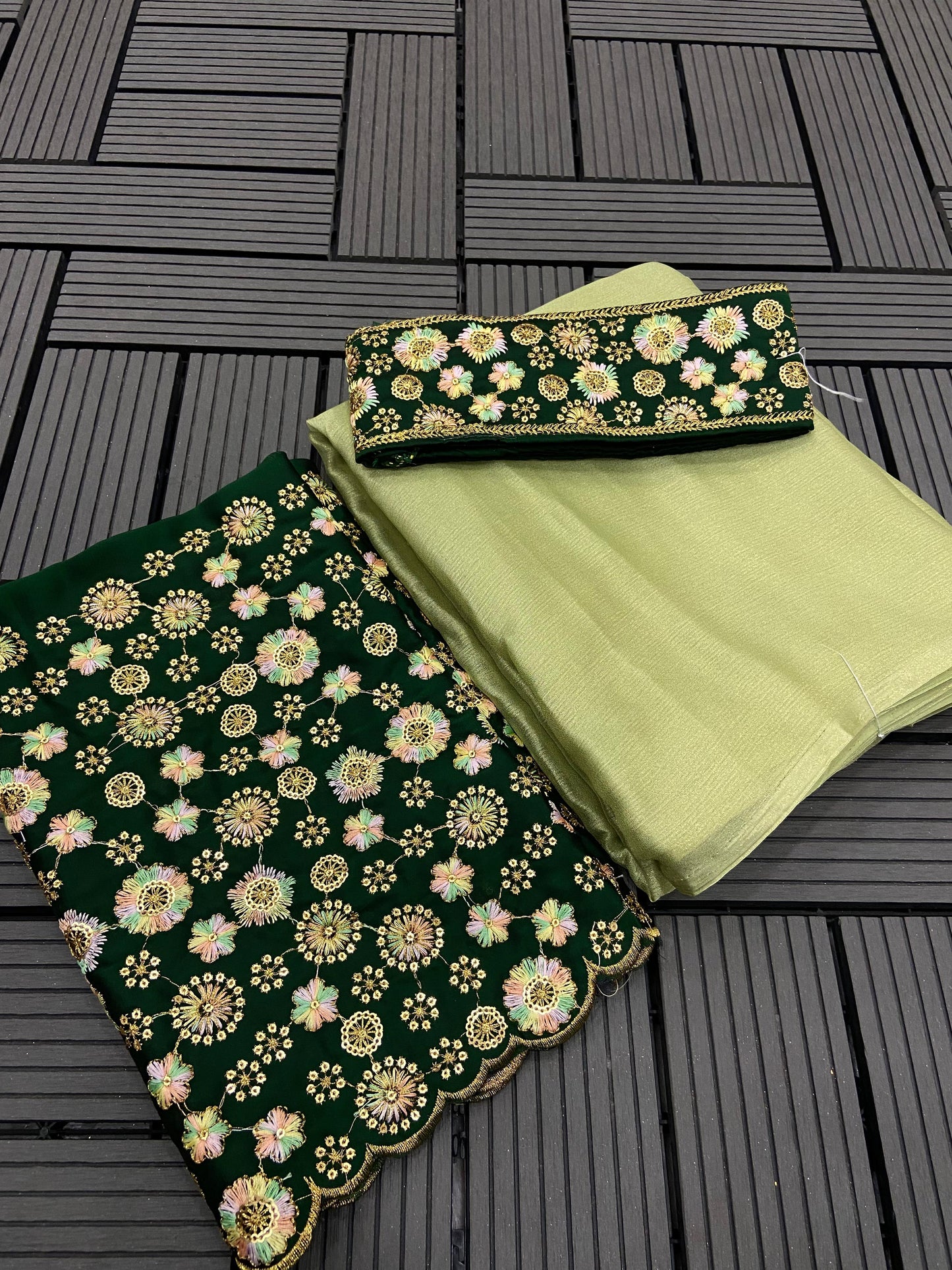 Latest satin designer saree