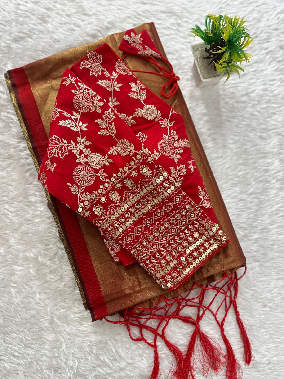 Soft organza tissue silk saree