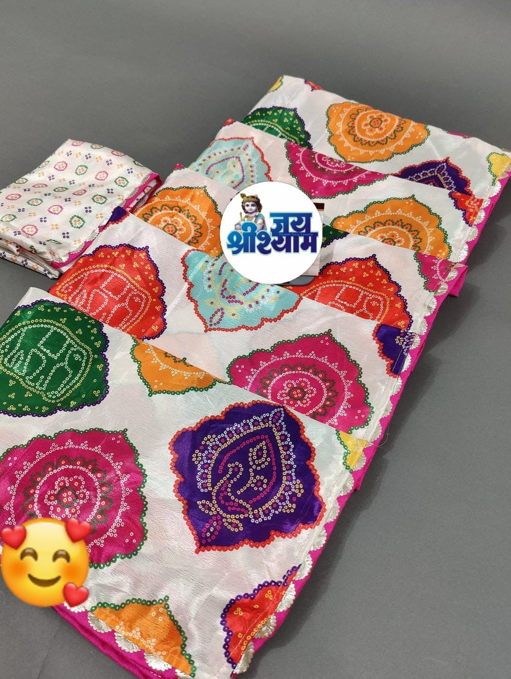 Crape Bandhani Multicolor Saree