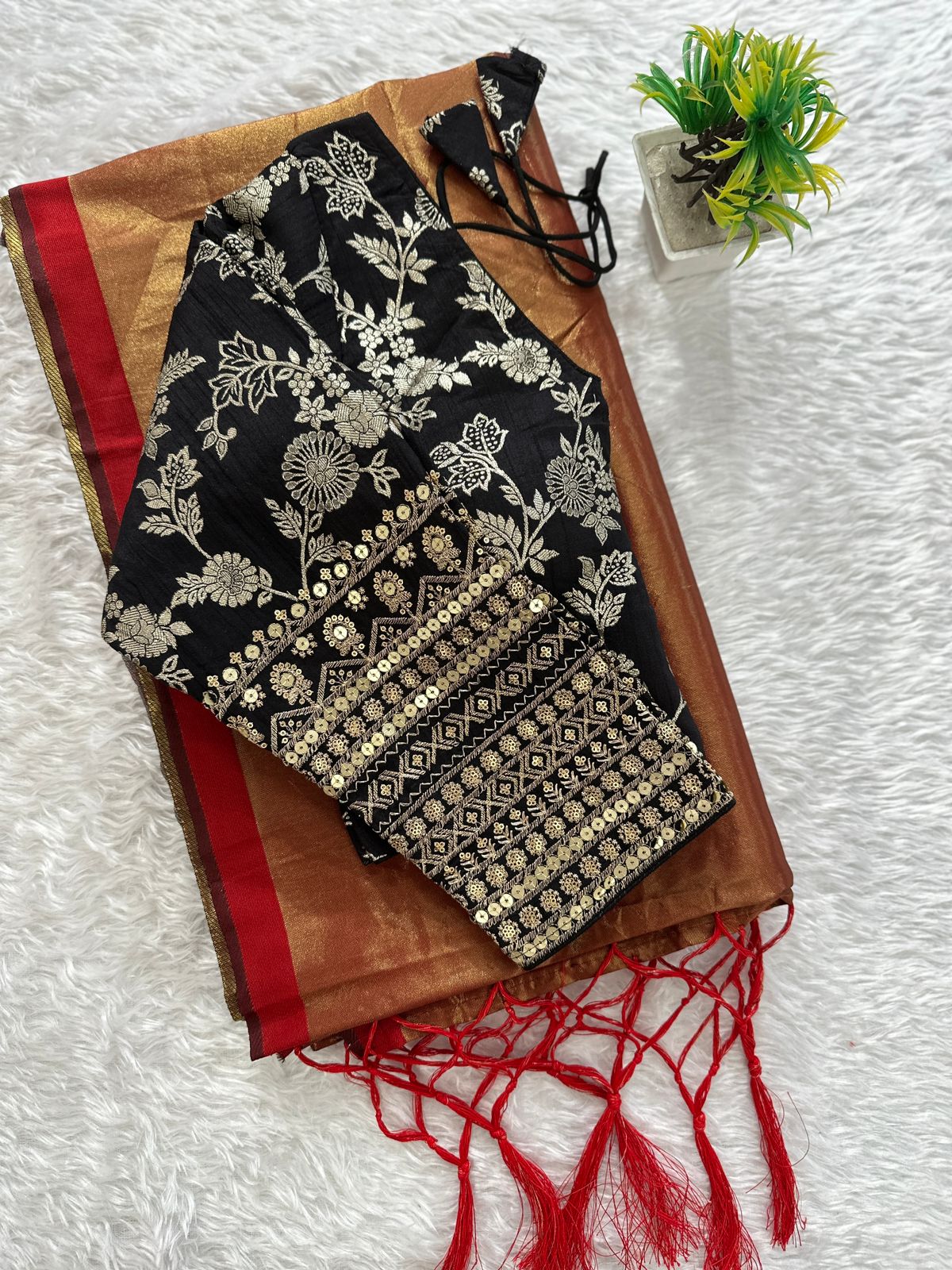 Soft organza tissue silk saree
