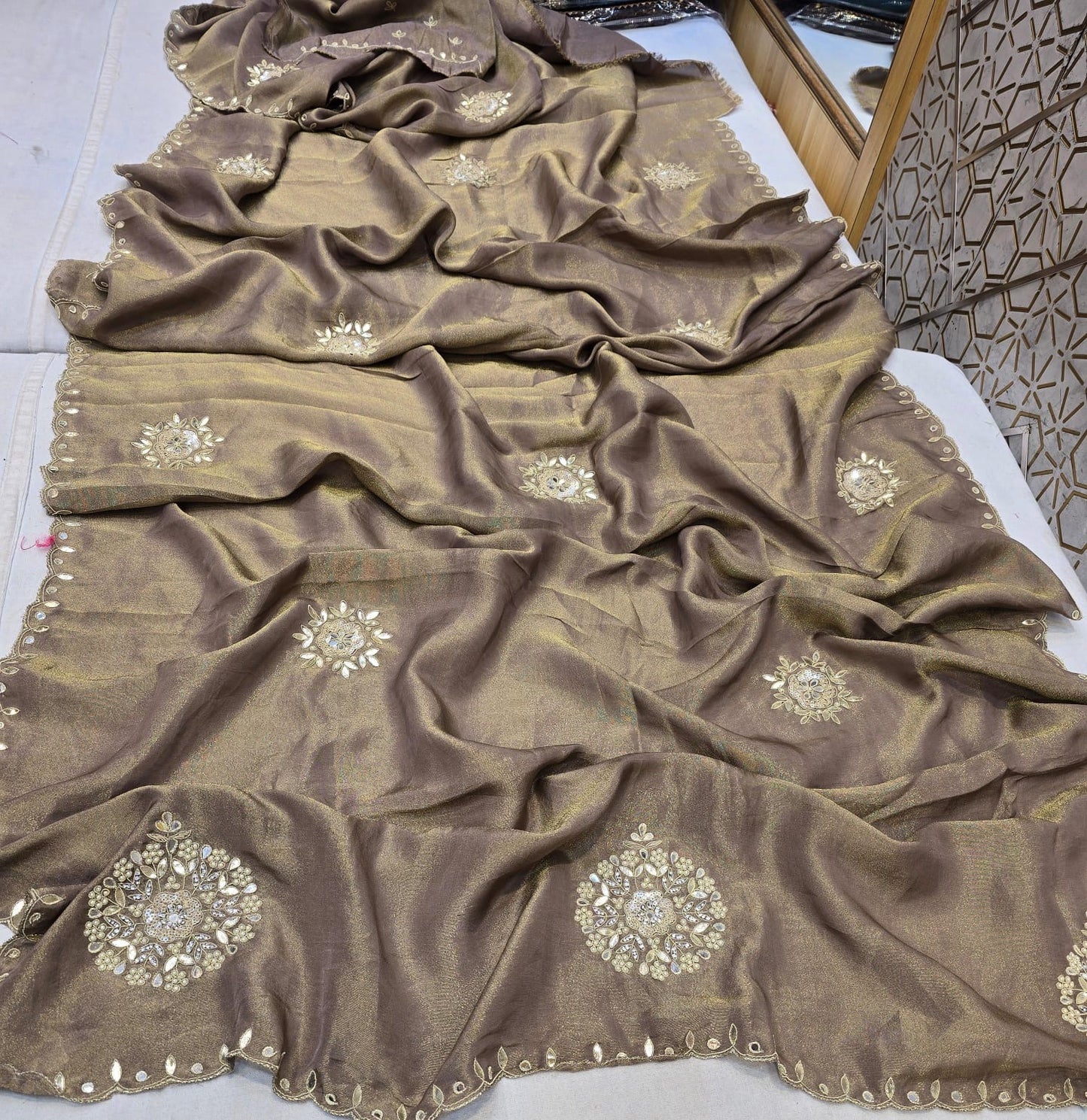 100% pure cosmos tissue silk saree