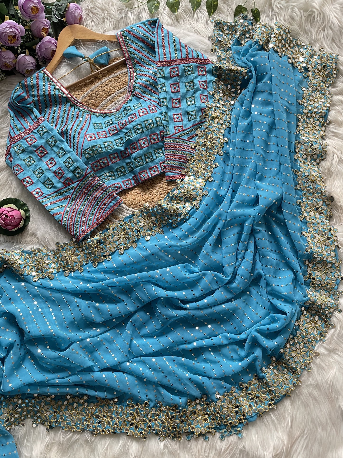Bollywood mirror designer saree
