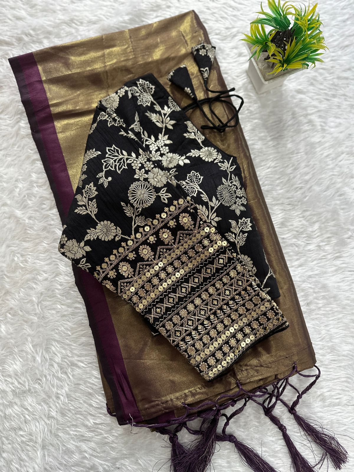 Soft organza tissue silk saree