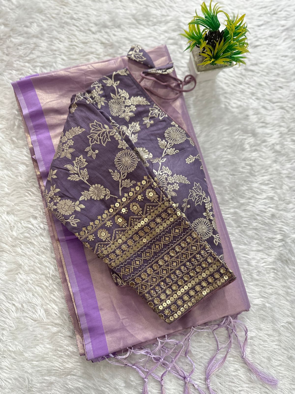 Soft organza tissue silk saree