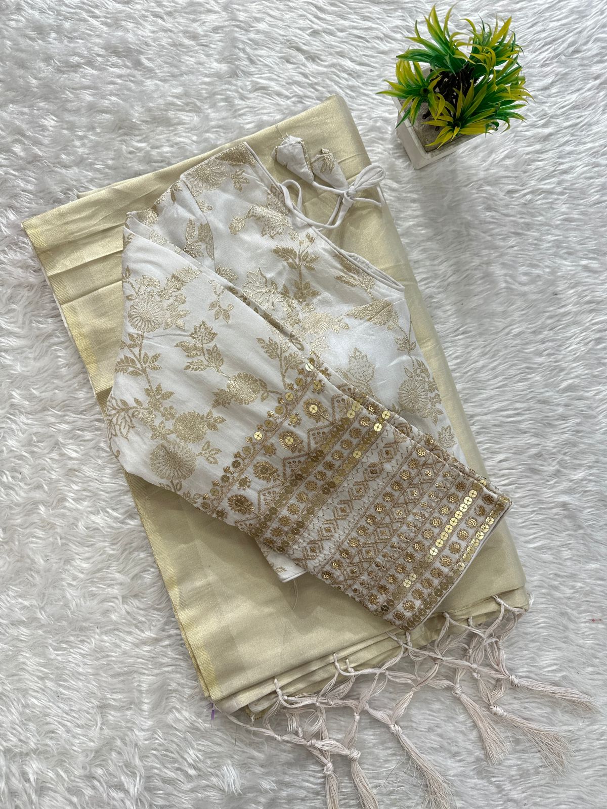 Soft organza tissue silk saree