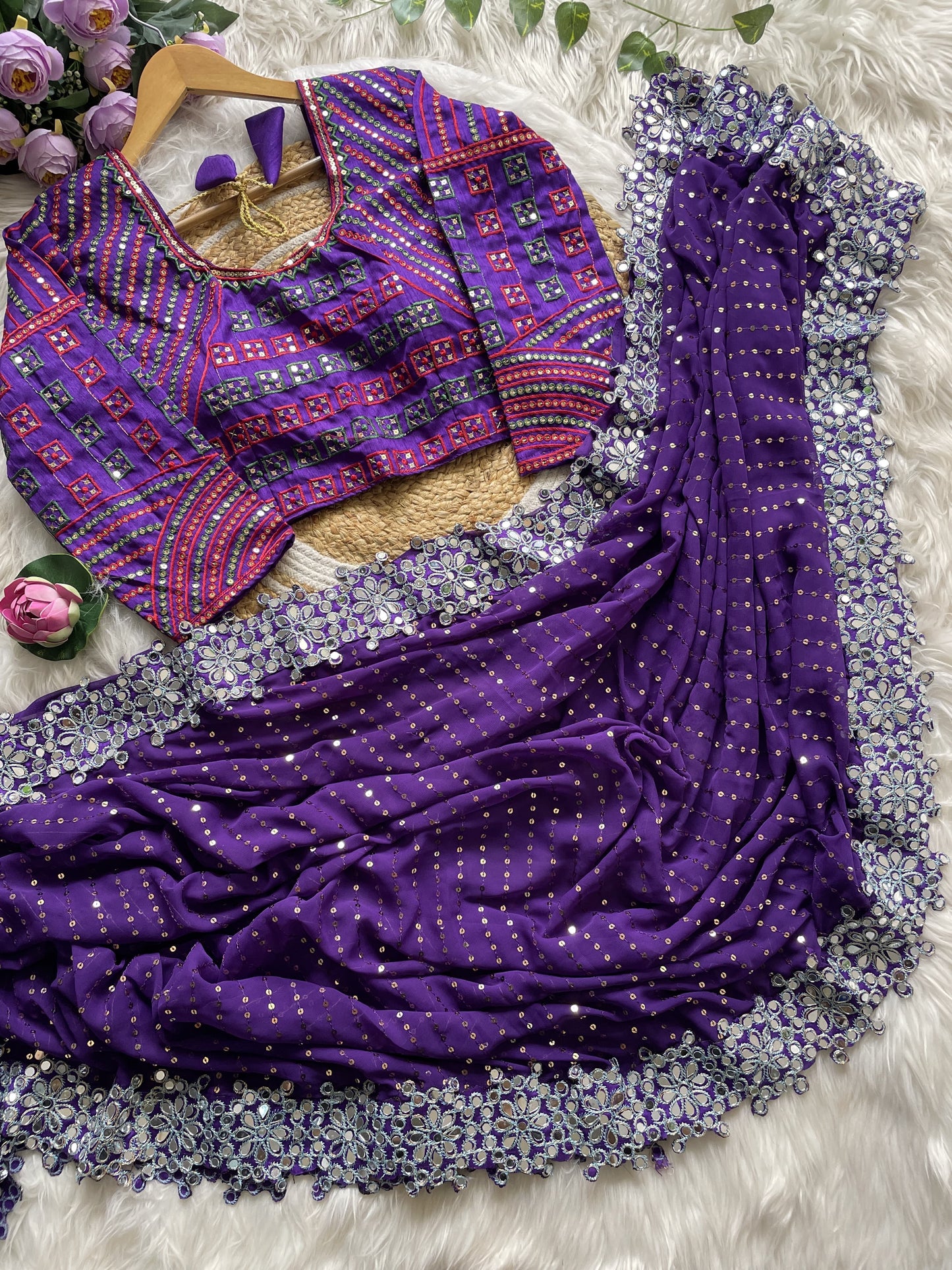Bollywood mirror designer saree