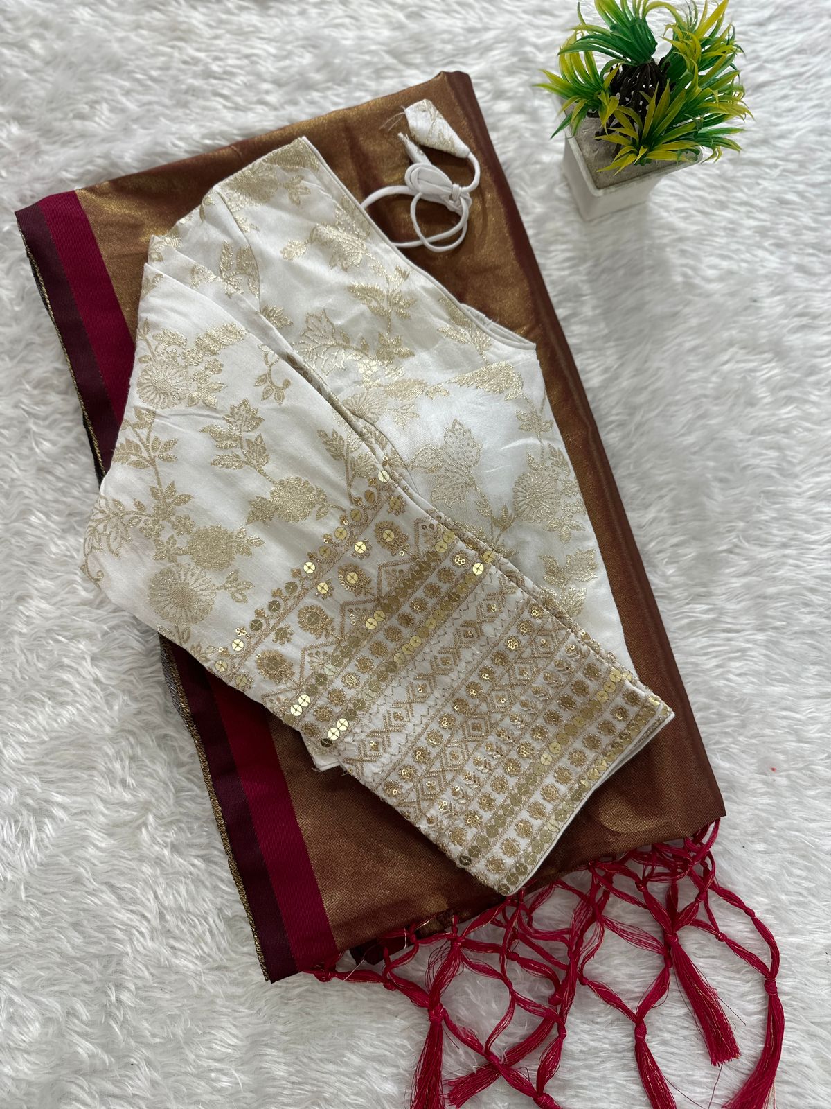 Soft organza tissue silk saree