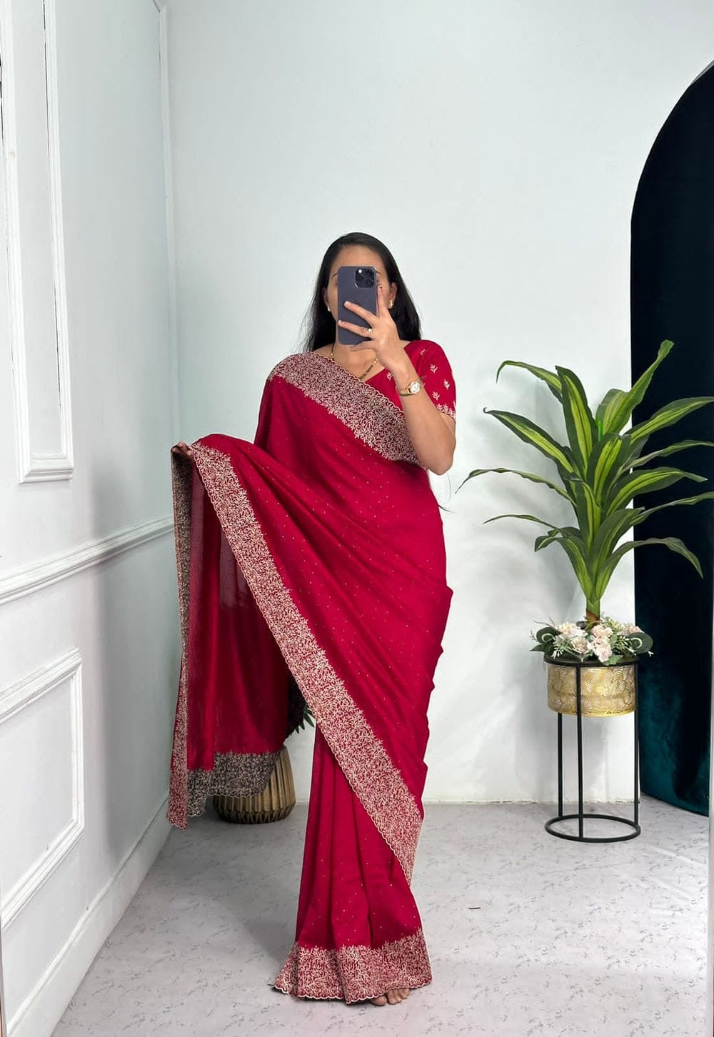 HEAVY BLOOMING VICHITRA SILK SAREE
