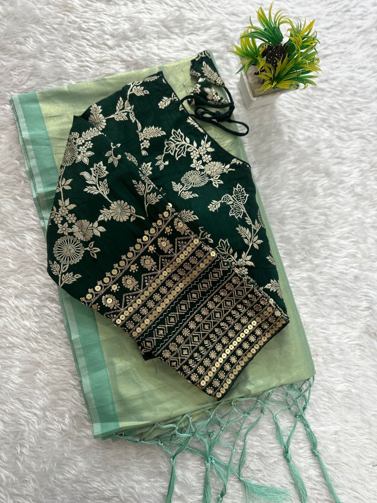 Soft organza tissue silk saree