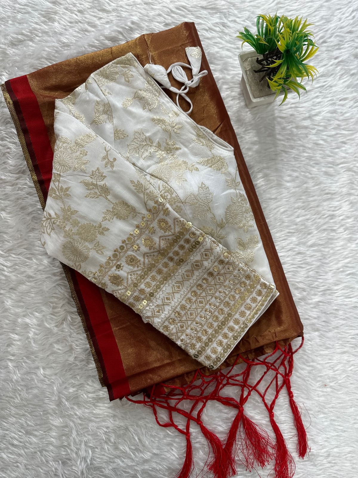 Soft organza tissue silk saree