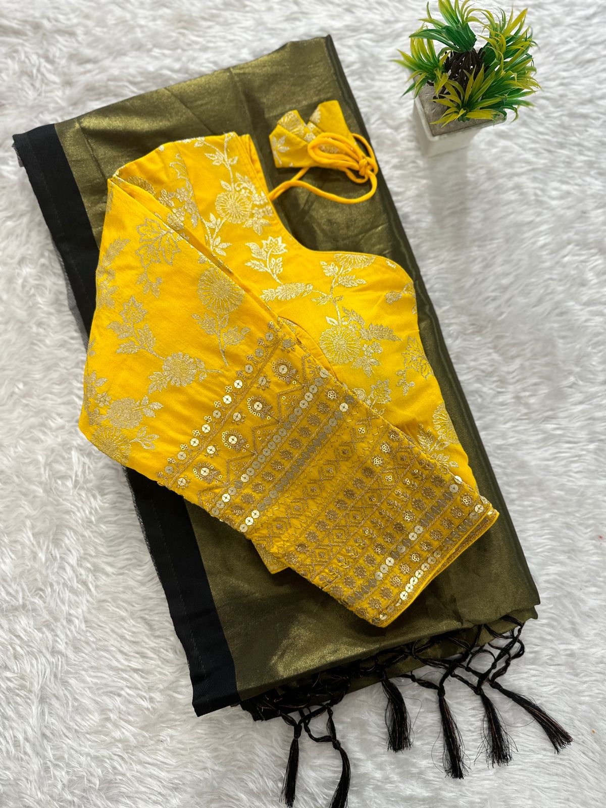 Soft organza tissue silk saree