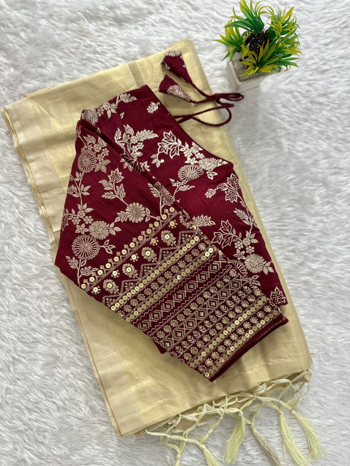 Soft organza tissue silk saree