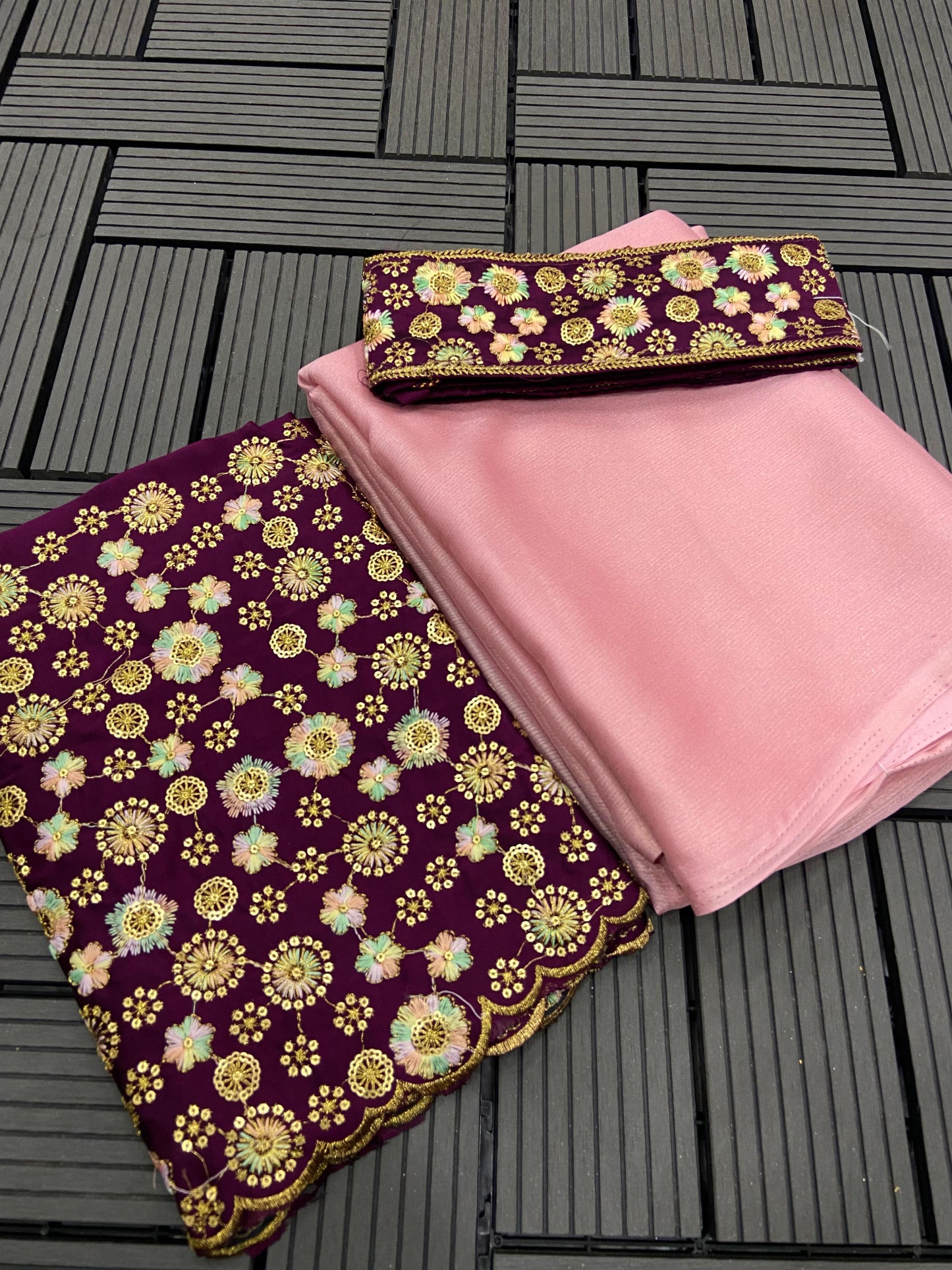 Latest satin designer saree
