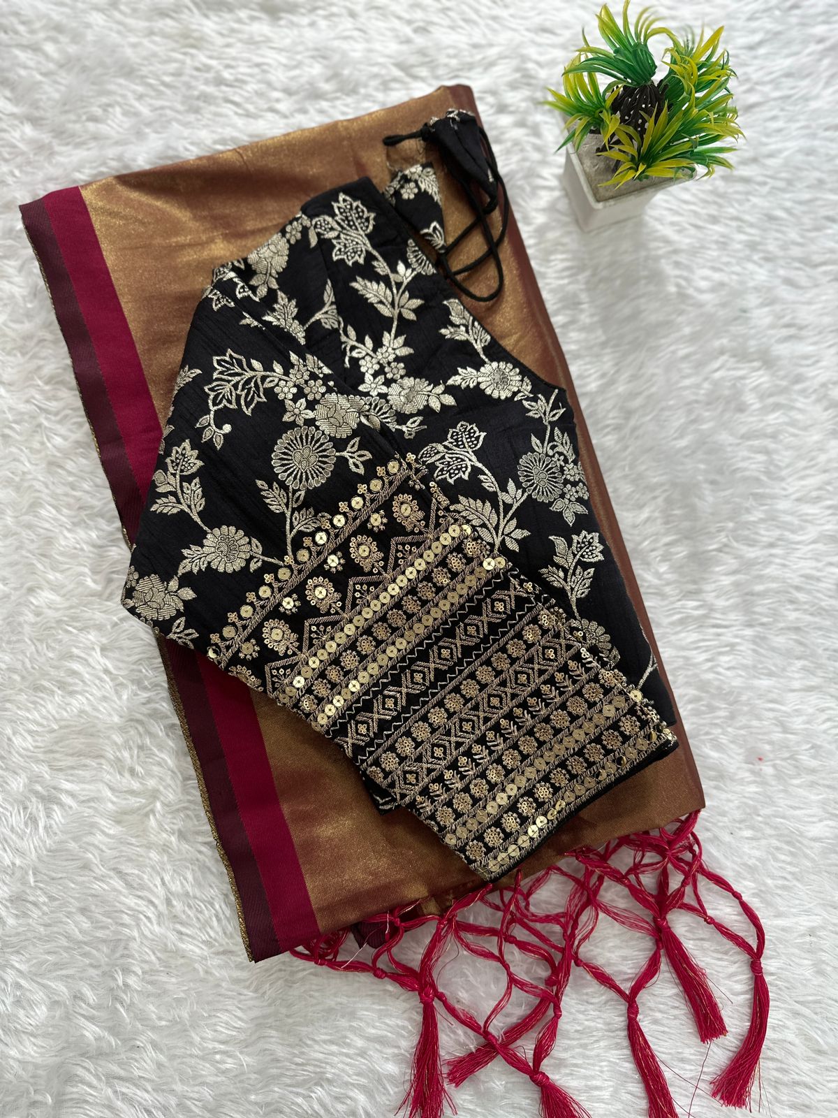 Soft organza tissue silk saree
