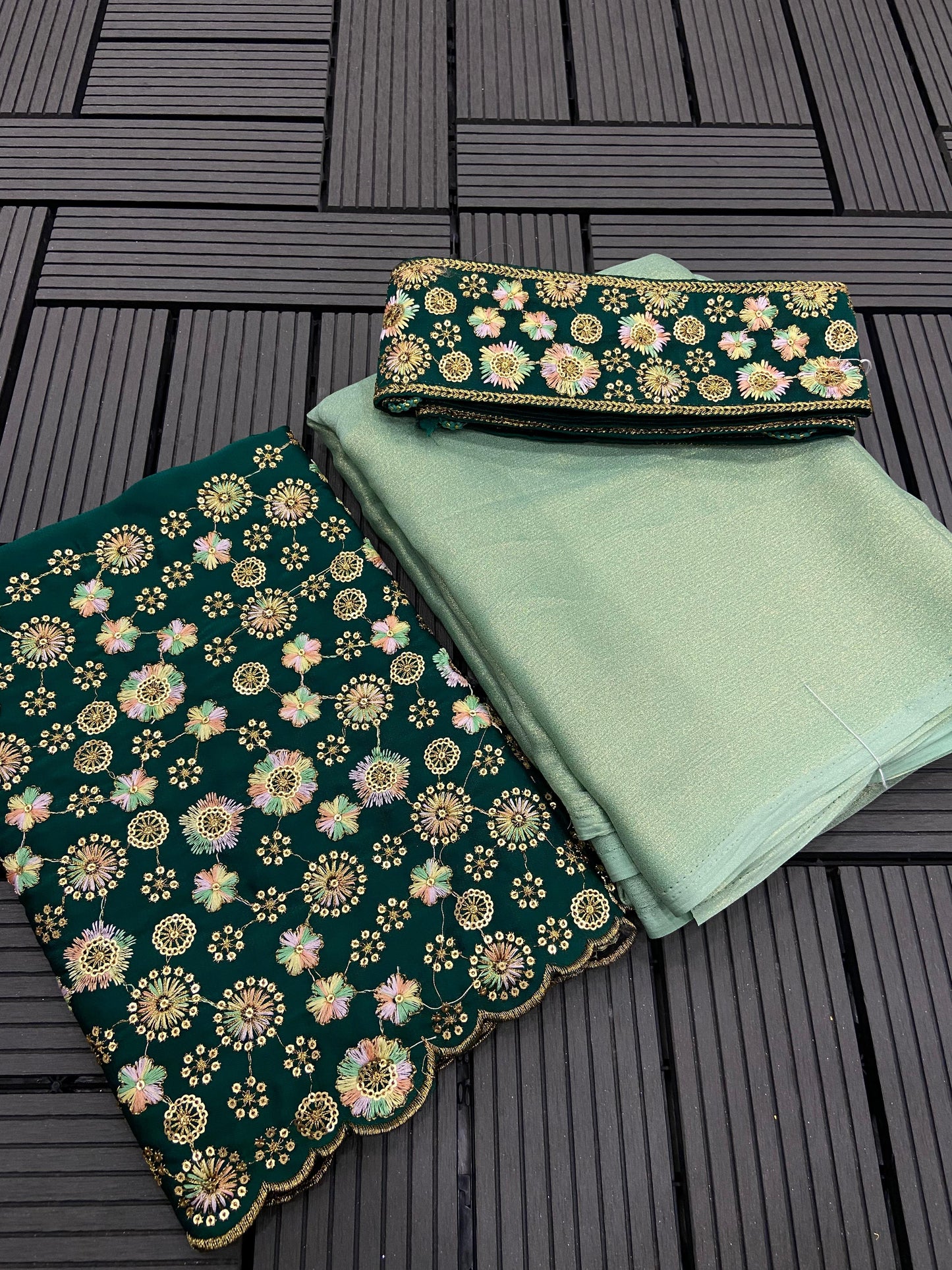Latest satin designer saree