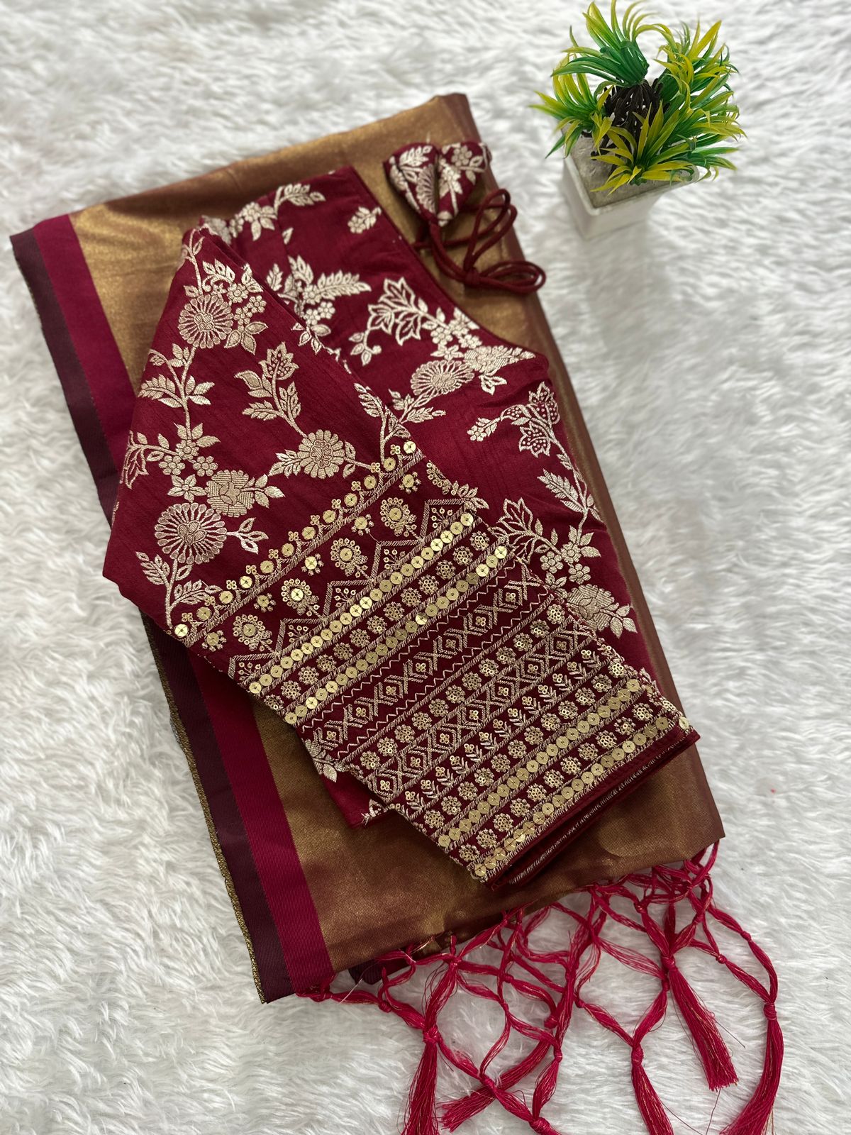 Soft organza tissue silk saree