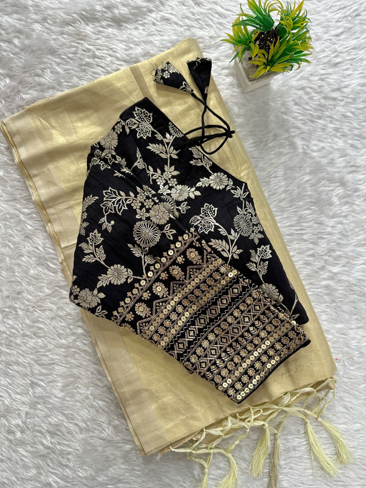 Soft organza tissue silk saree