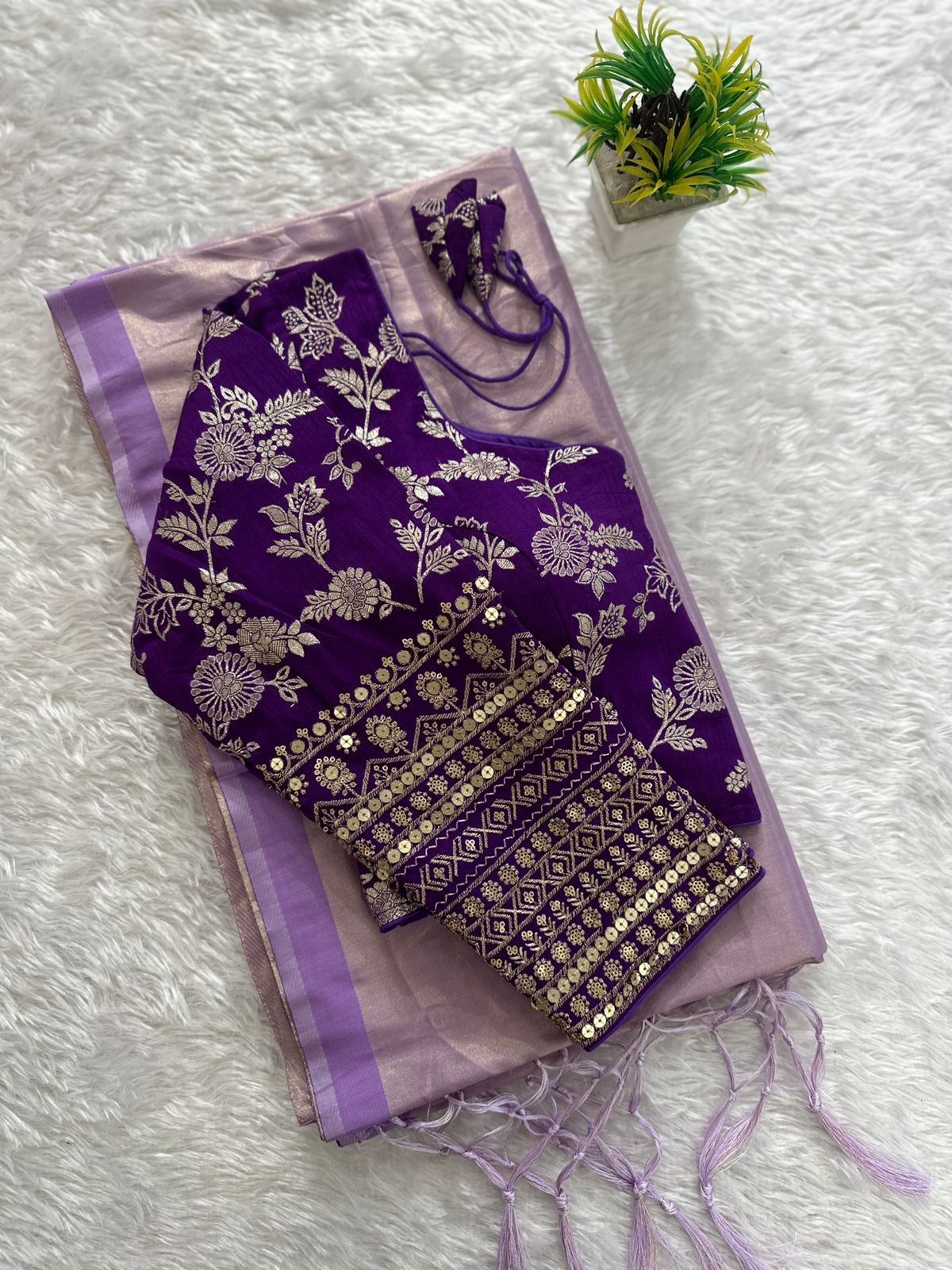Soft organza tissue silk saree