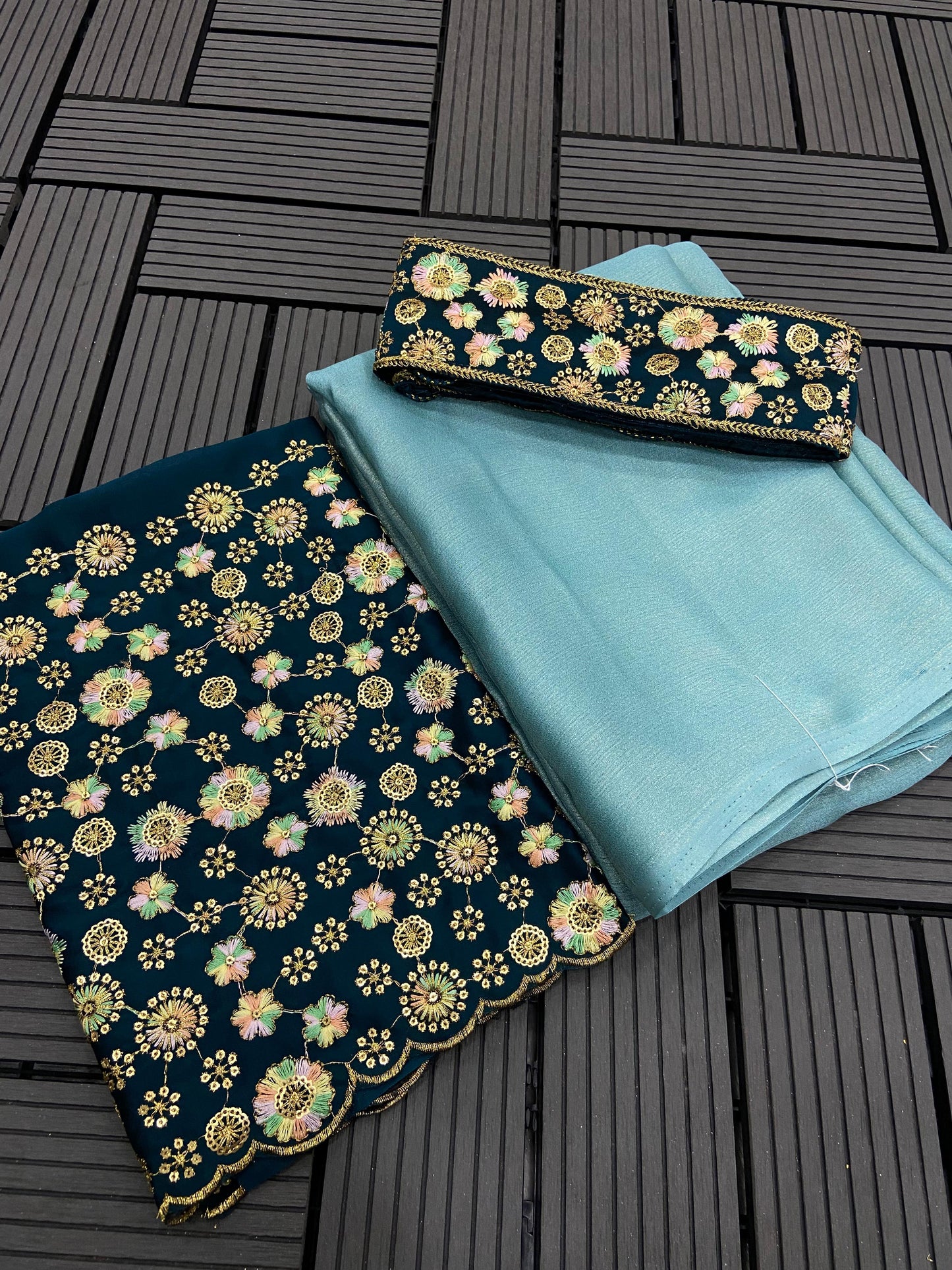 Latest satin designer saree