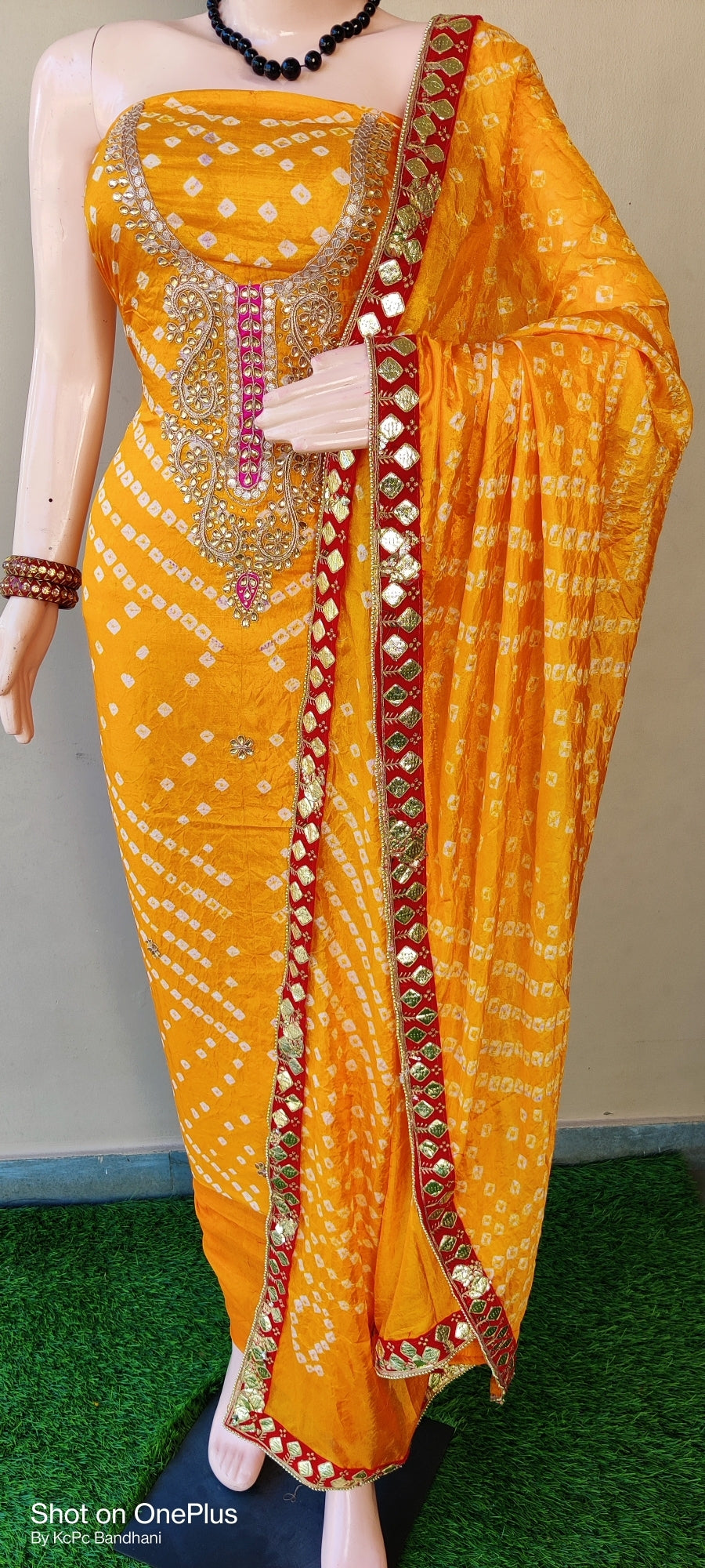 KcPc New Art Silk Bandhani GotapattiWork Salwar suit,KML