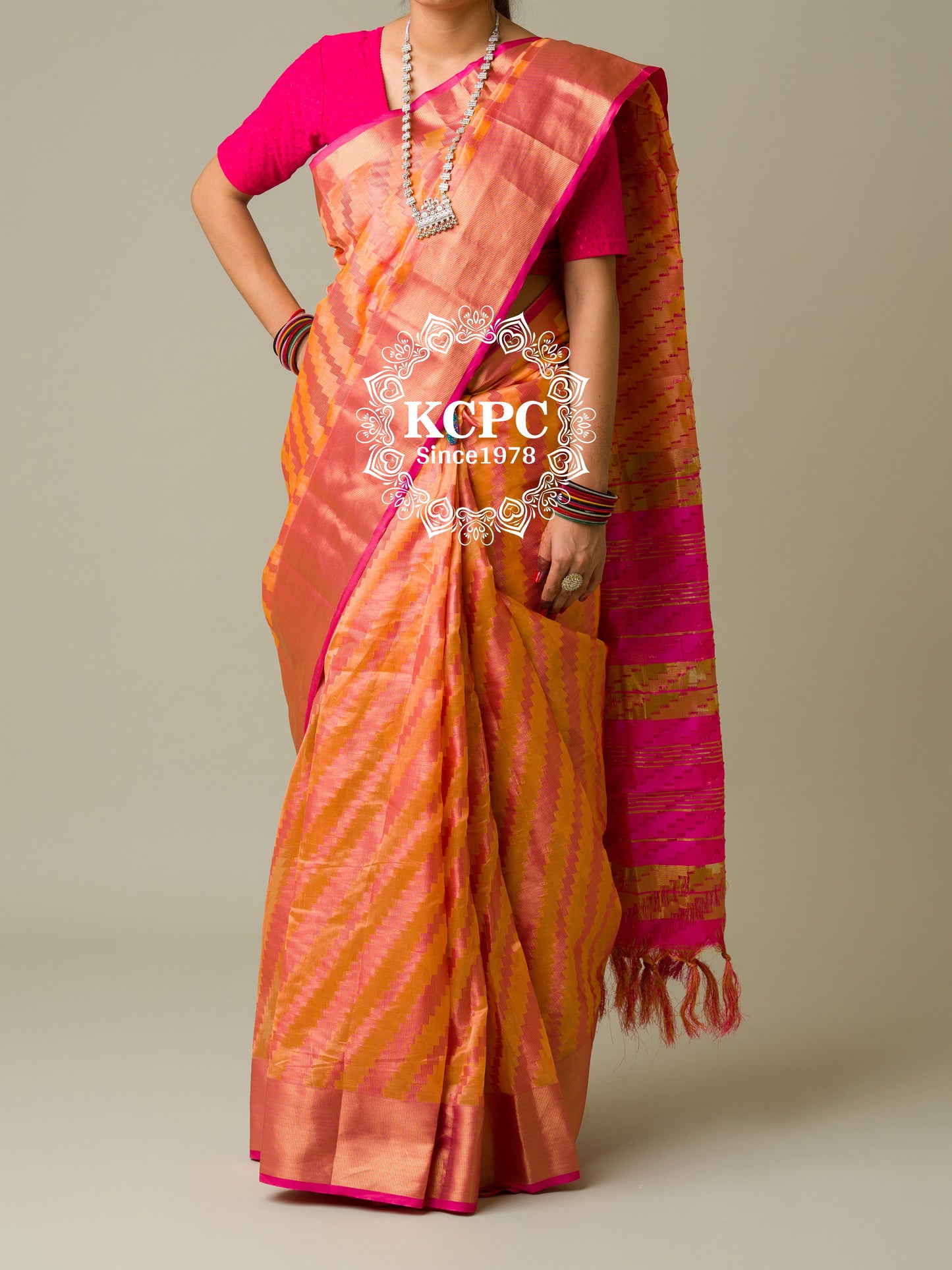 Pure Organza Silk Chit Palu Zari Weaving Saree