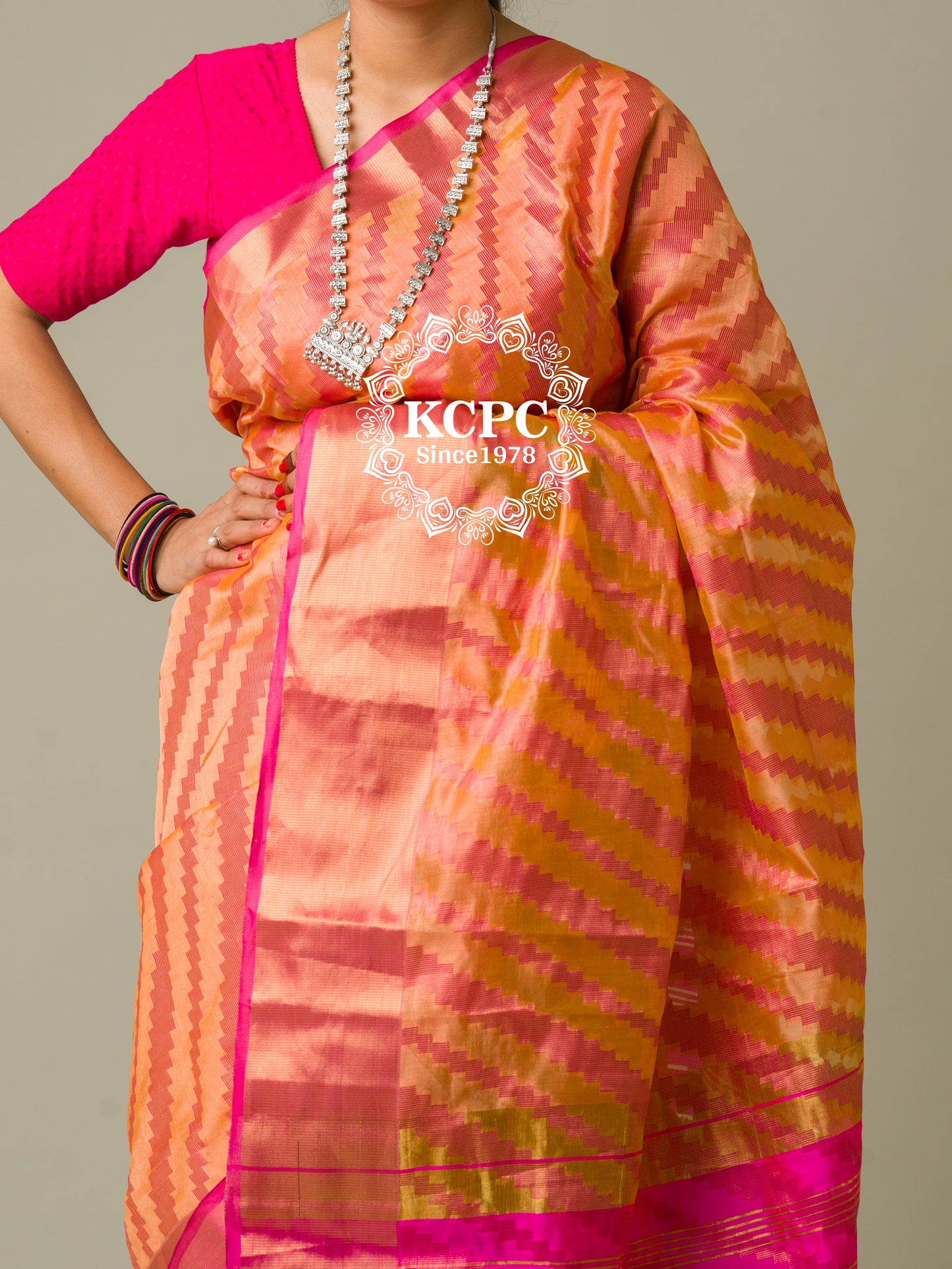 Pure Organza Silk Chit Palu Zari Weaving Saree
