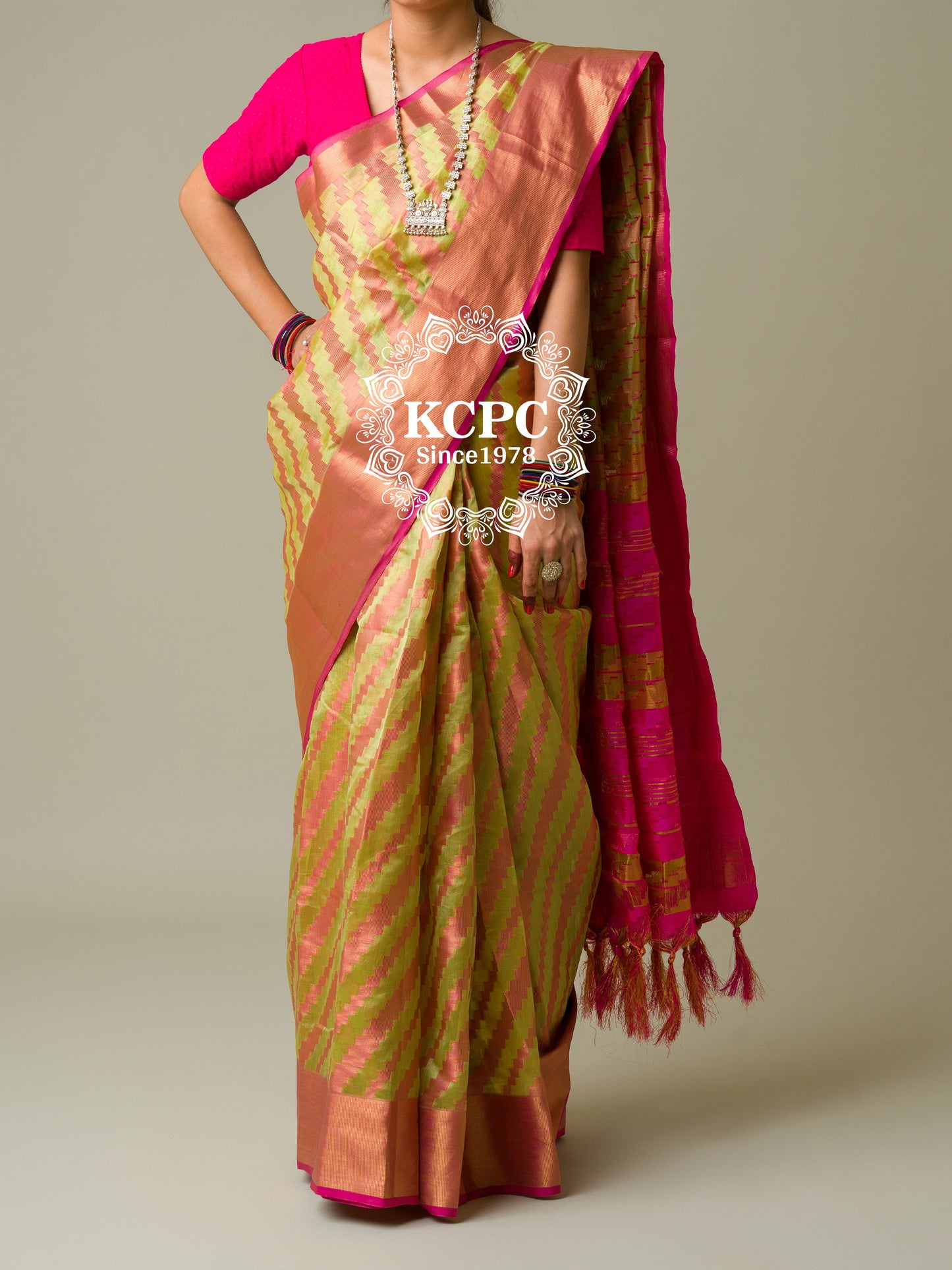 Pure Organza Silk Chit Palu Zari Weaving Saree