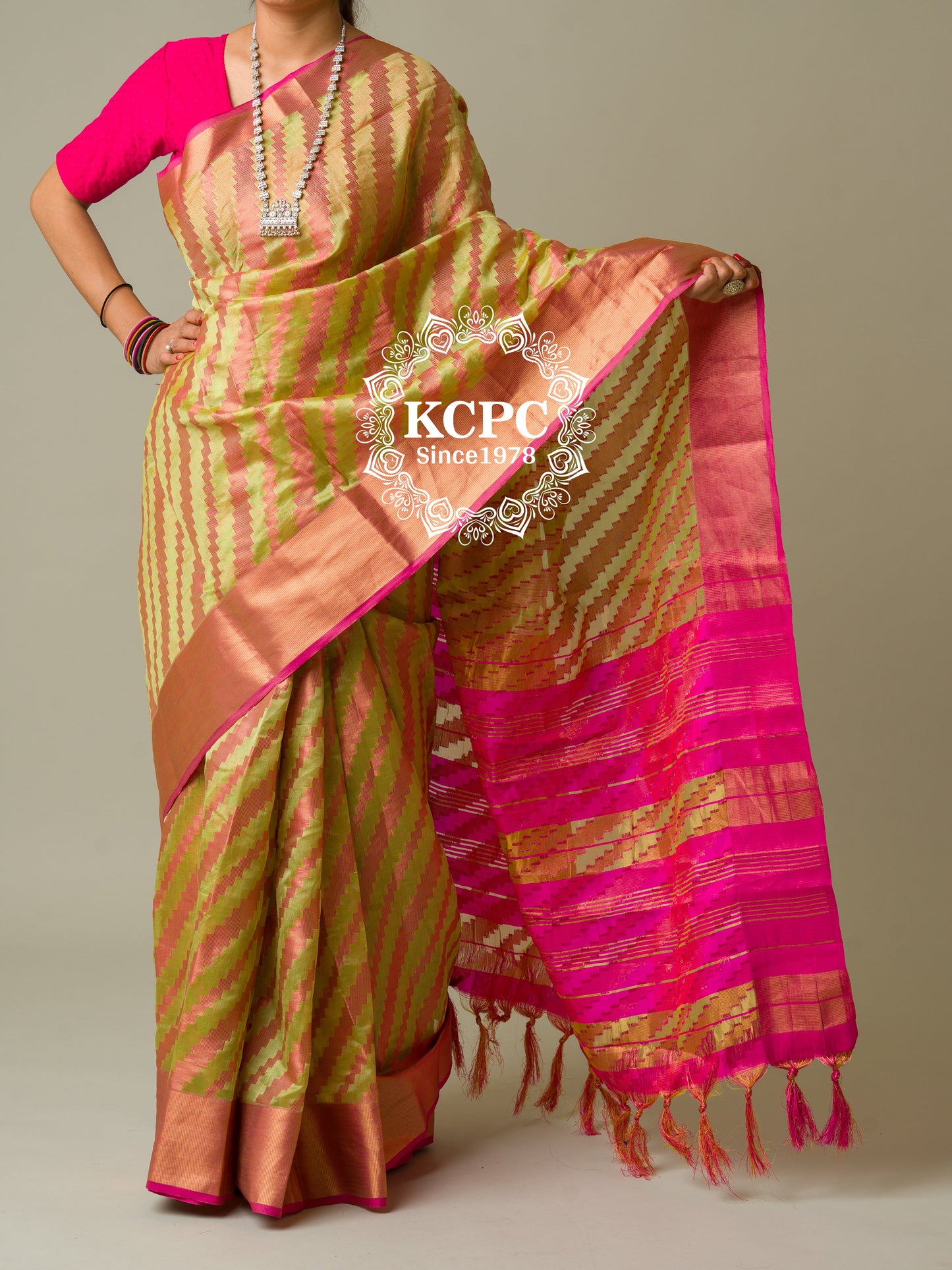 Pure Organza Silk Chit Palu Zari Weaving Saree