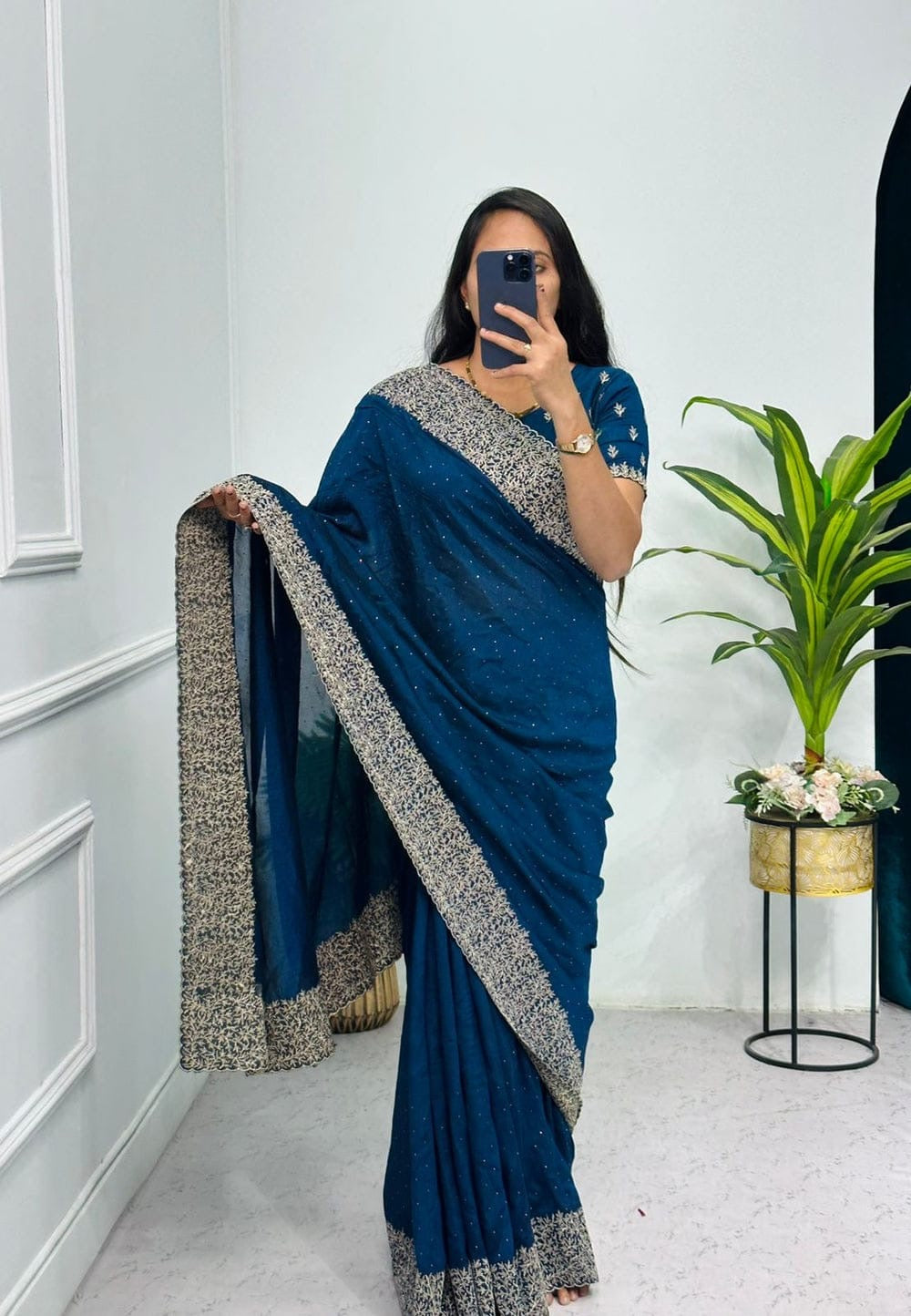 HEAVY BLOOMING VICHITRA SILK SAREE