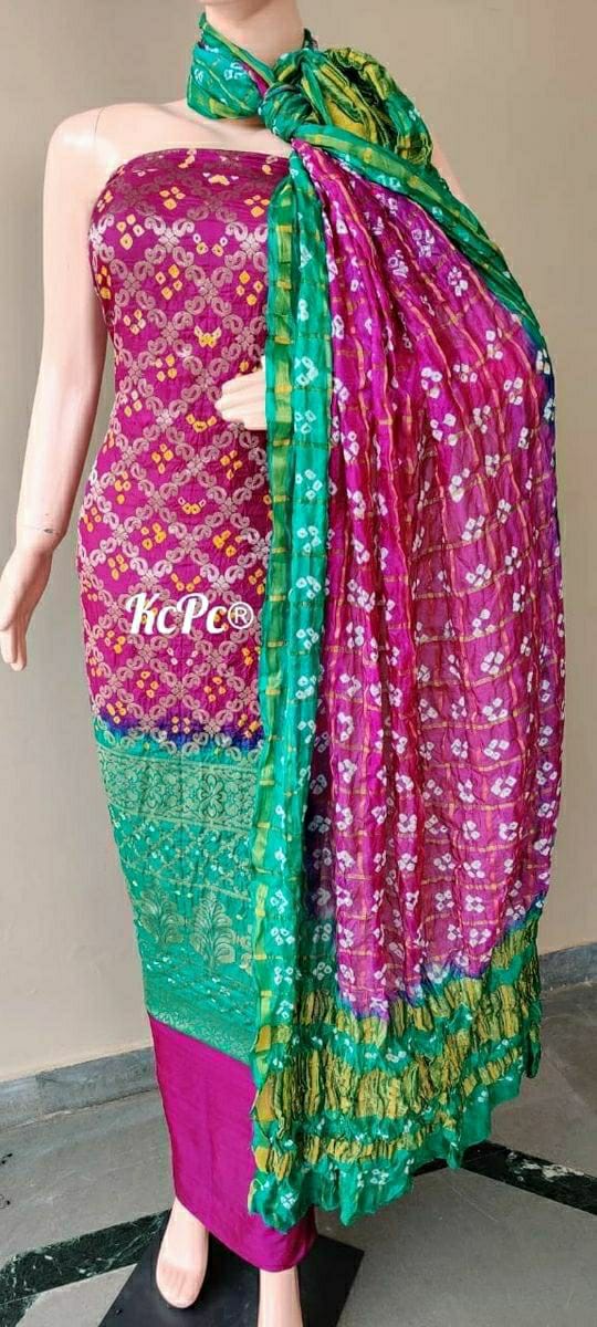 KcPc Banarasi Bandhej Gharchola salwar suit