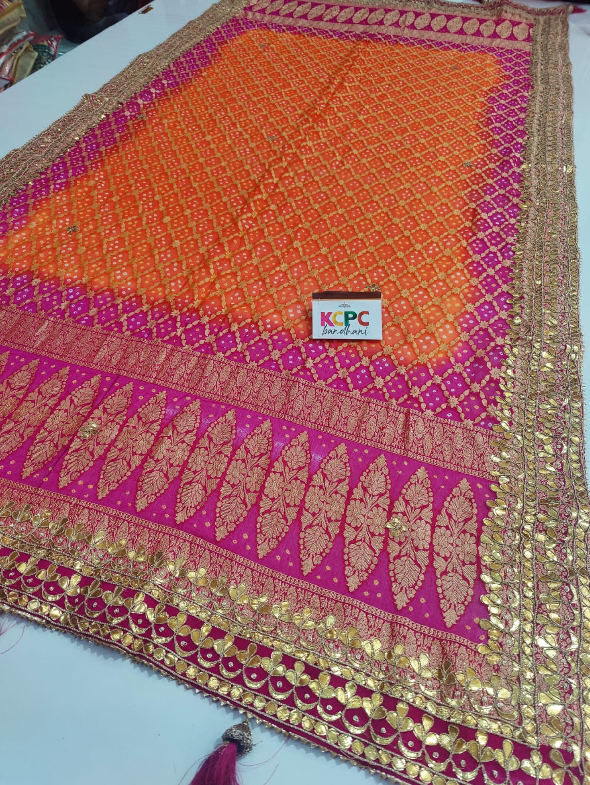 Pure Khaddi Upada Jangla Neemzari Bandhani
Ghatchola Dupatta With Gotapatti Handwork