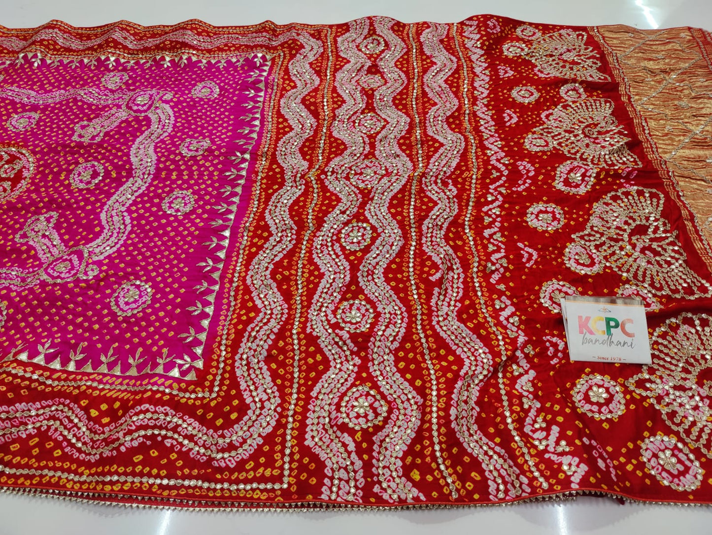 Pure Gaji Silk Bandhani Heavy Gotapatti Work
Saree With Blouse Saree