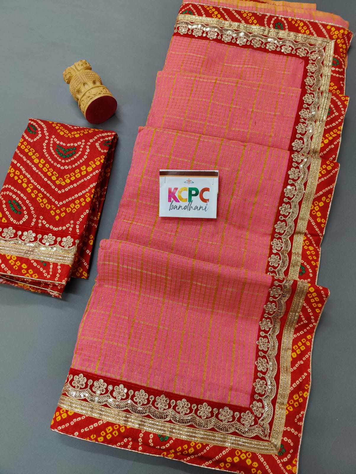 Tissue Cotton Kota Doria Ghatchola Checks Bandhani Pooja Special Saree Gajri