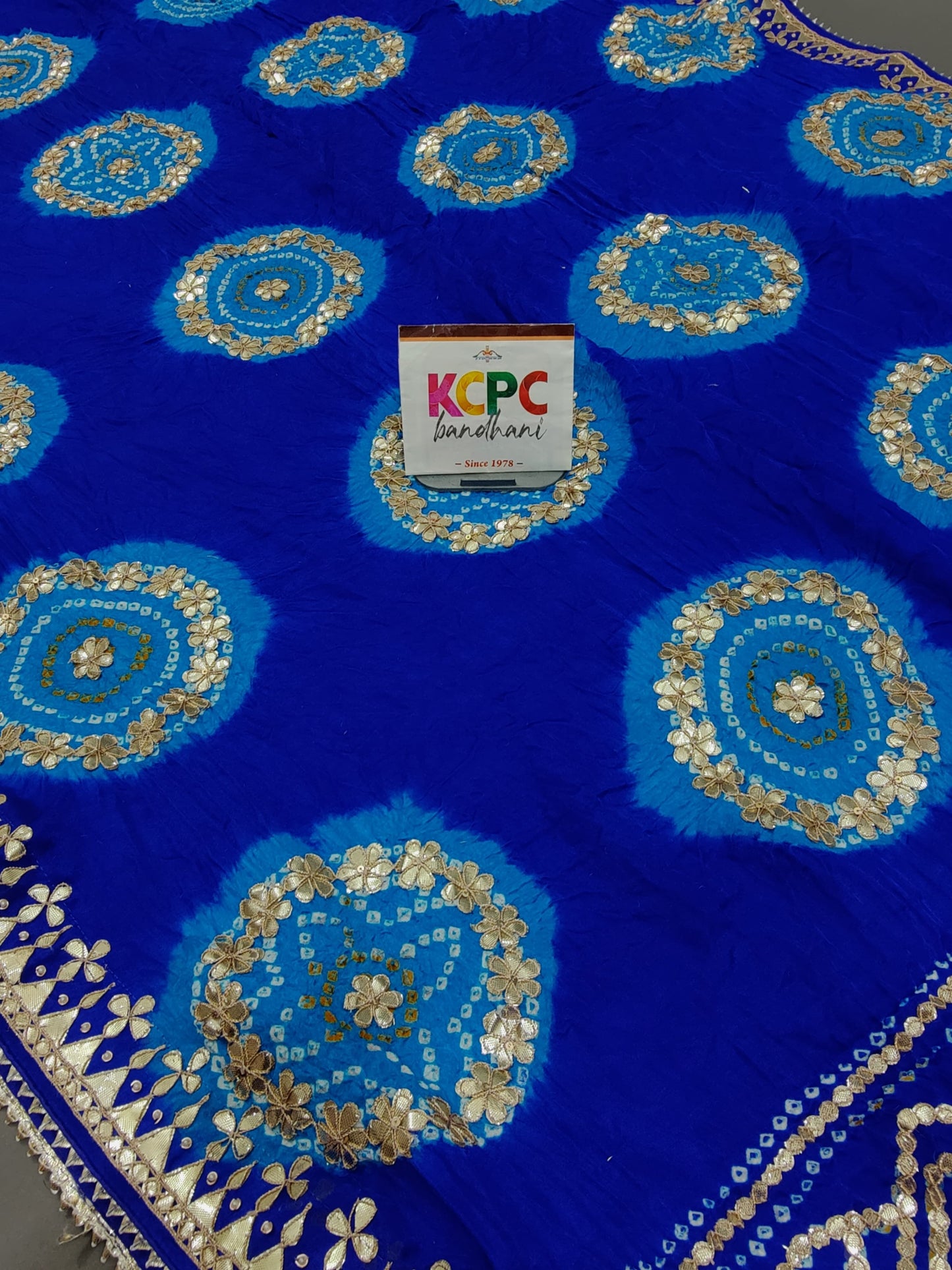 Latest New Pure Gaji Silk Handmade Bandhej Gotapatti Laddu Bandhej Saree with blouse