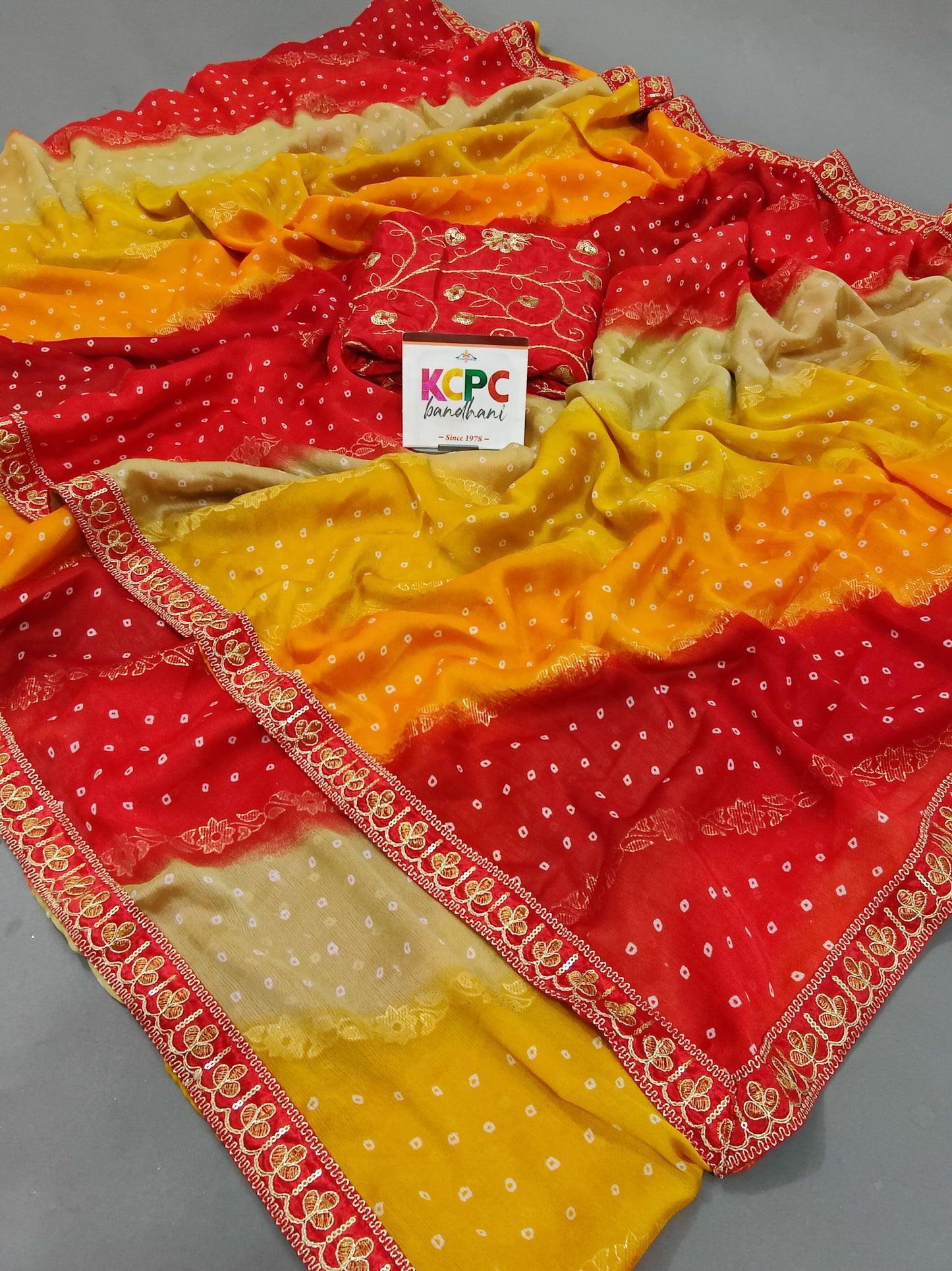 New Bandhani Summer special Chiffon Saree,SRD
