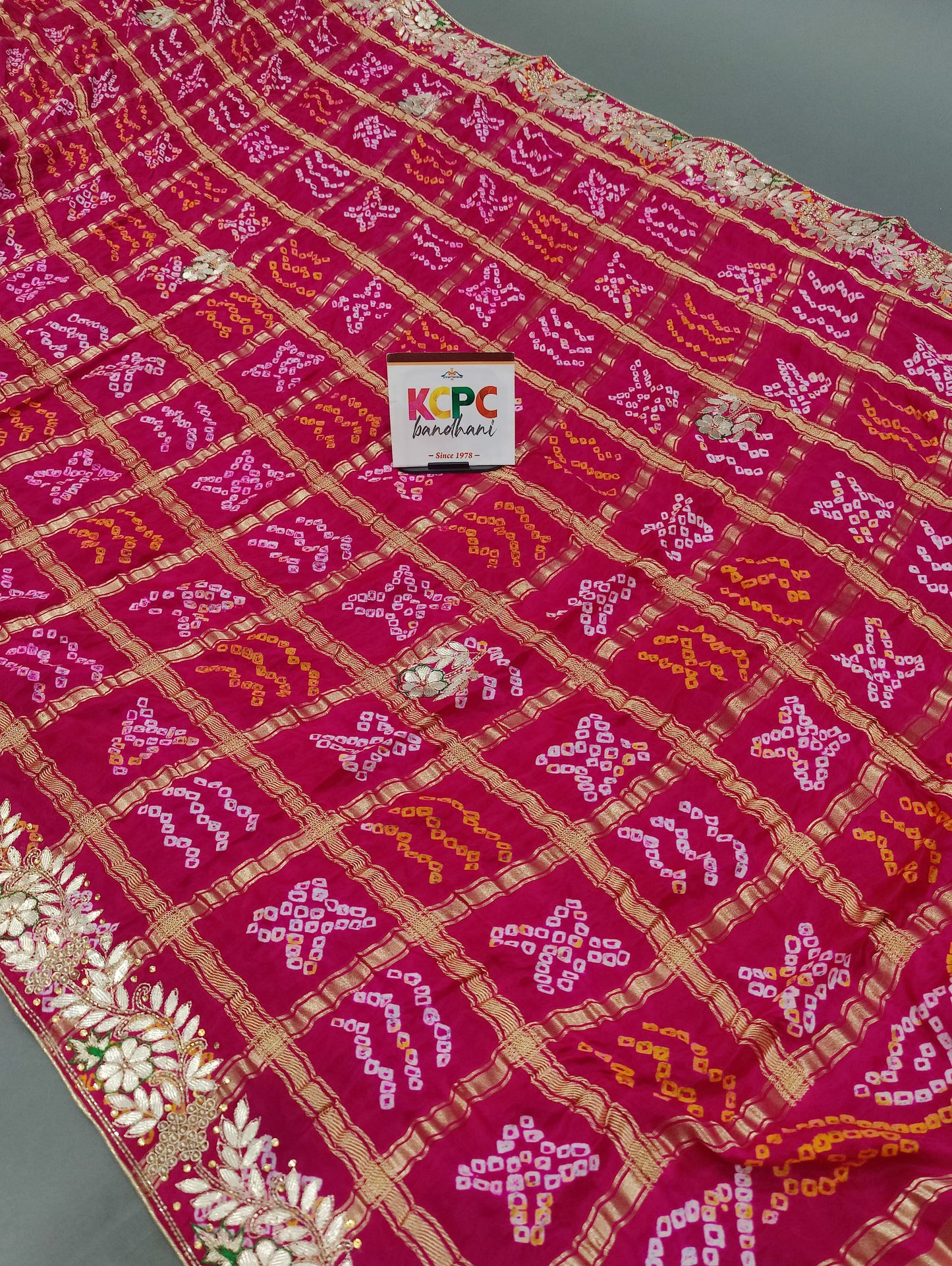 Designer Pure Gaji Silk Banarasi Bandhani Ghatchola Gotapatti Work Dupatta