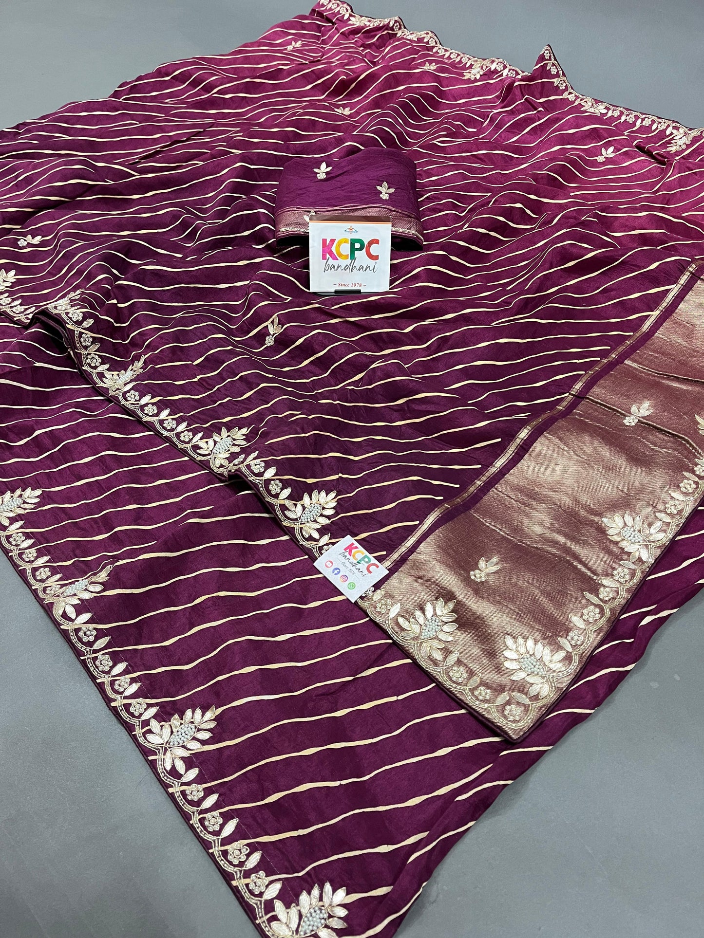New Dola Silk Gotapatti Jaipuri Handwork Saree with Blouse amt