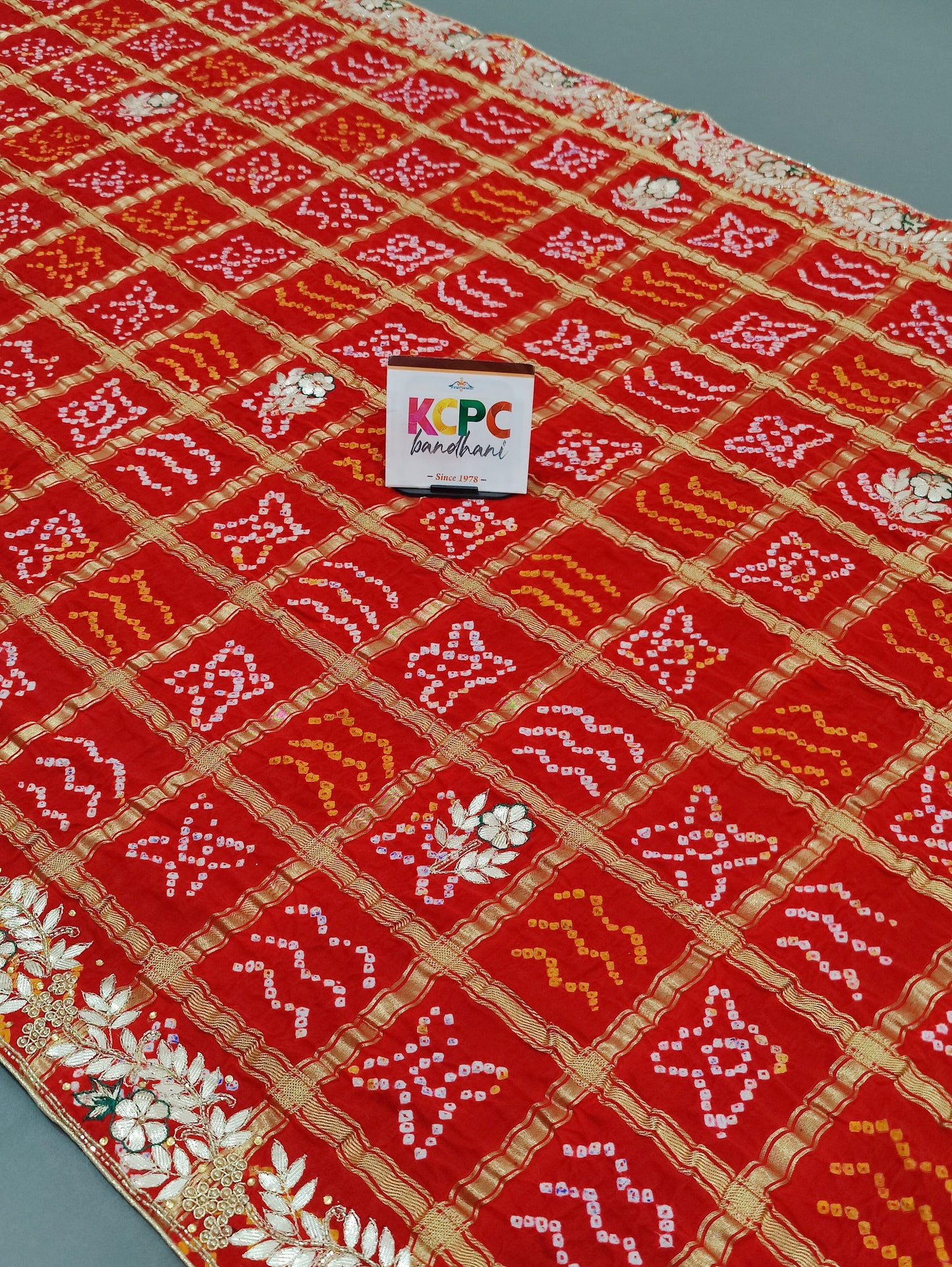 Designer Pure Gaji Silk Banarasi Bandhani Ghatchola Gotapatti Work Dupatta