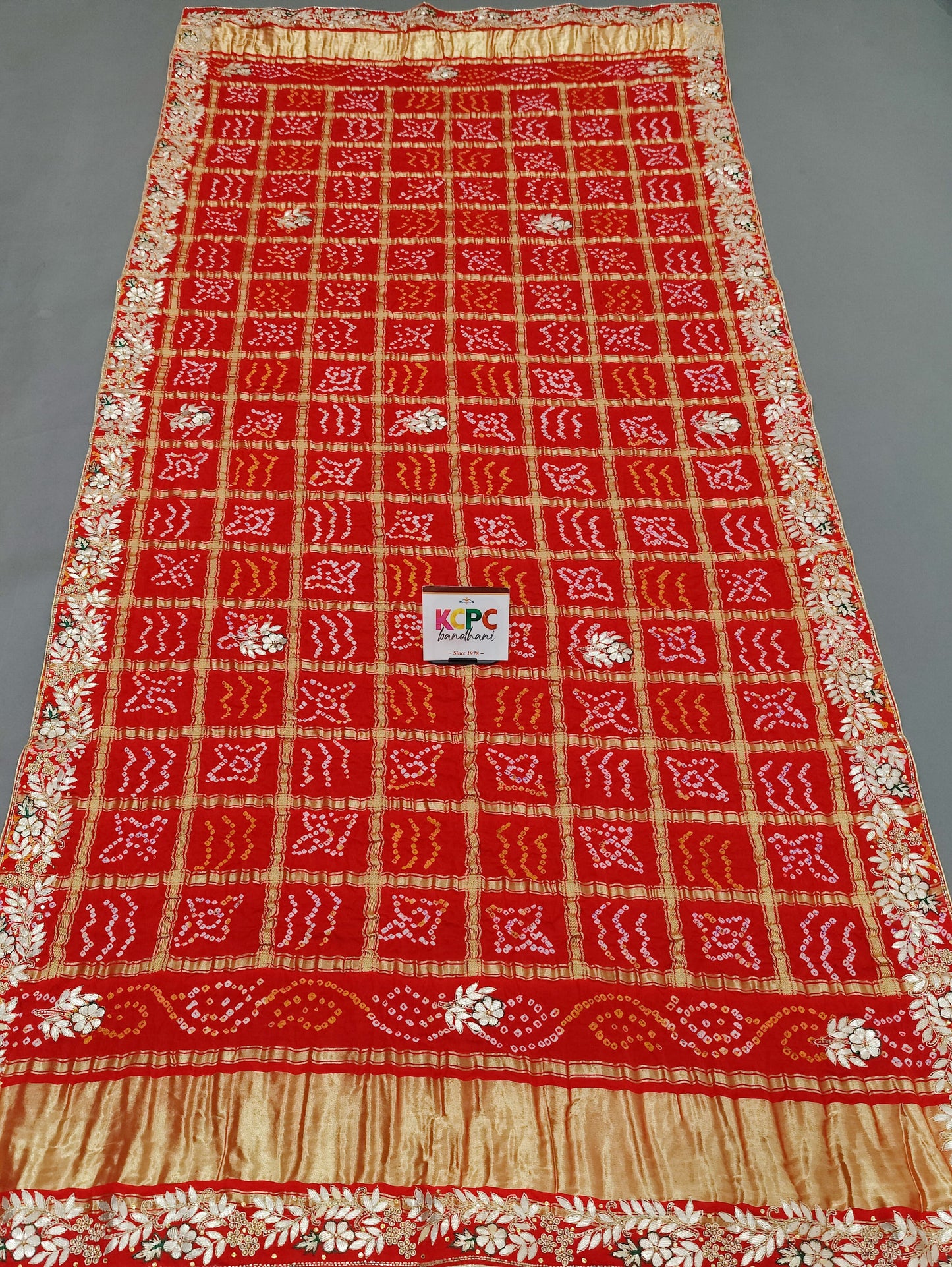 Designer Pure Gaji Silk Banarasi Bandhani Ghatchola Gotapatti Work Dupatta
