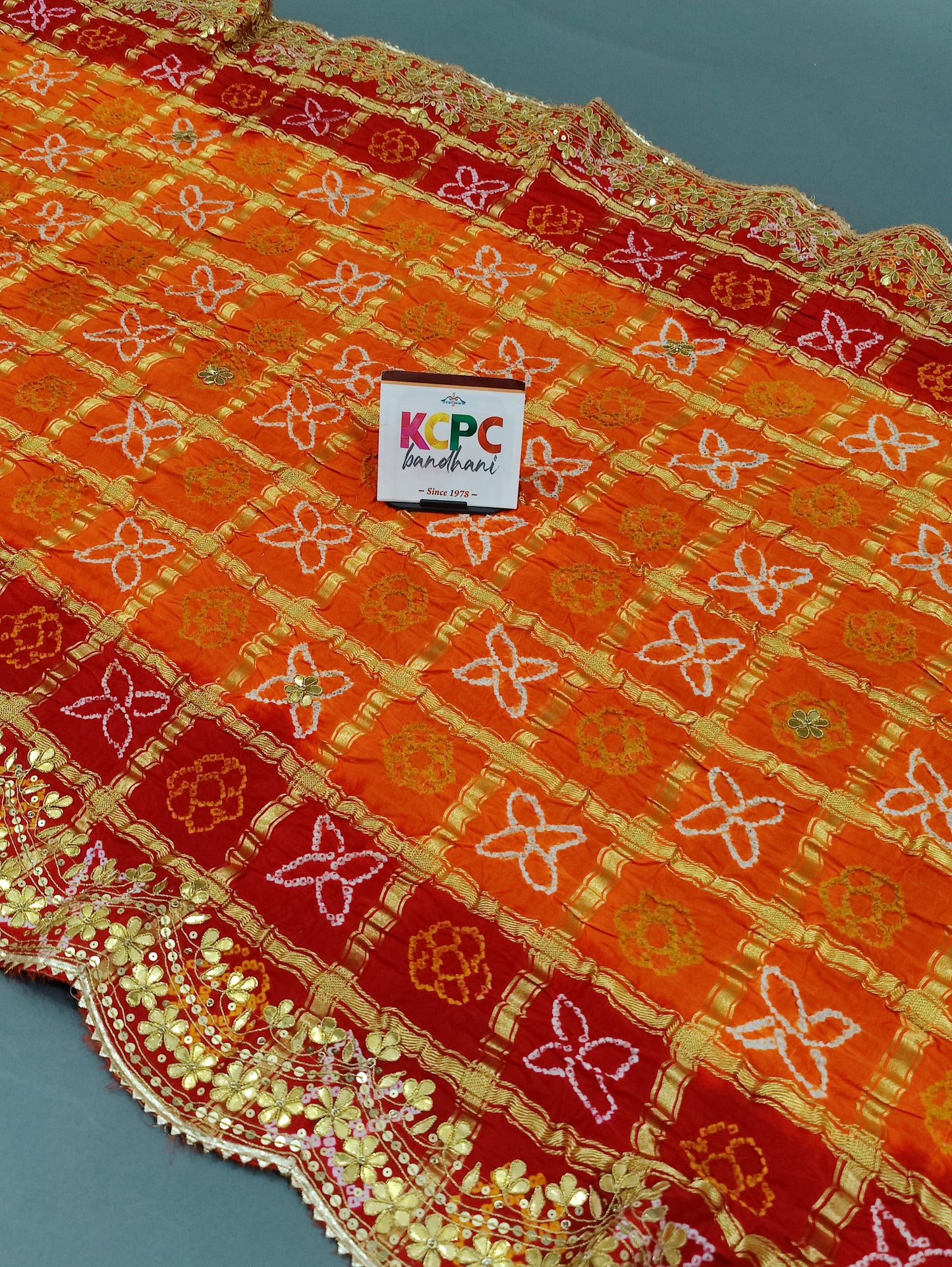 Latest New Launch Pure Gaji silk Gotapatti work Dupatta, KCPC, Amt