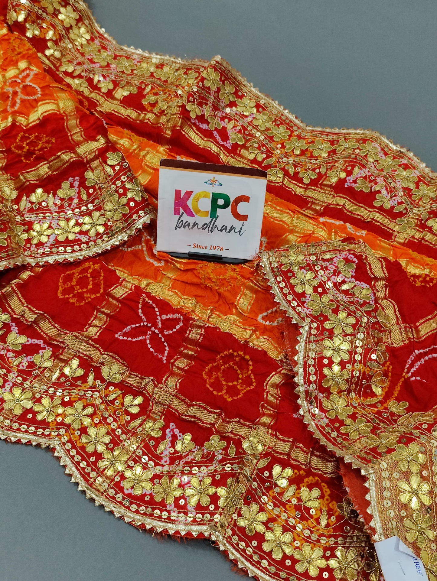 Latest New Launch Pure Gaji silk Gotapatti work Dupatta, KCPC, Amt