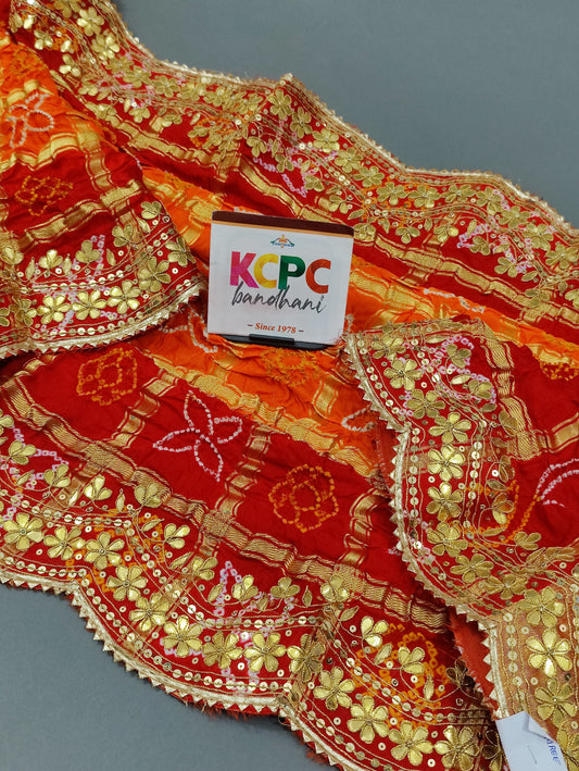 Latest New Launch Pure Gaji silk Gotapatti work Dupatta, KCPC, Amt