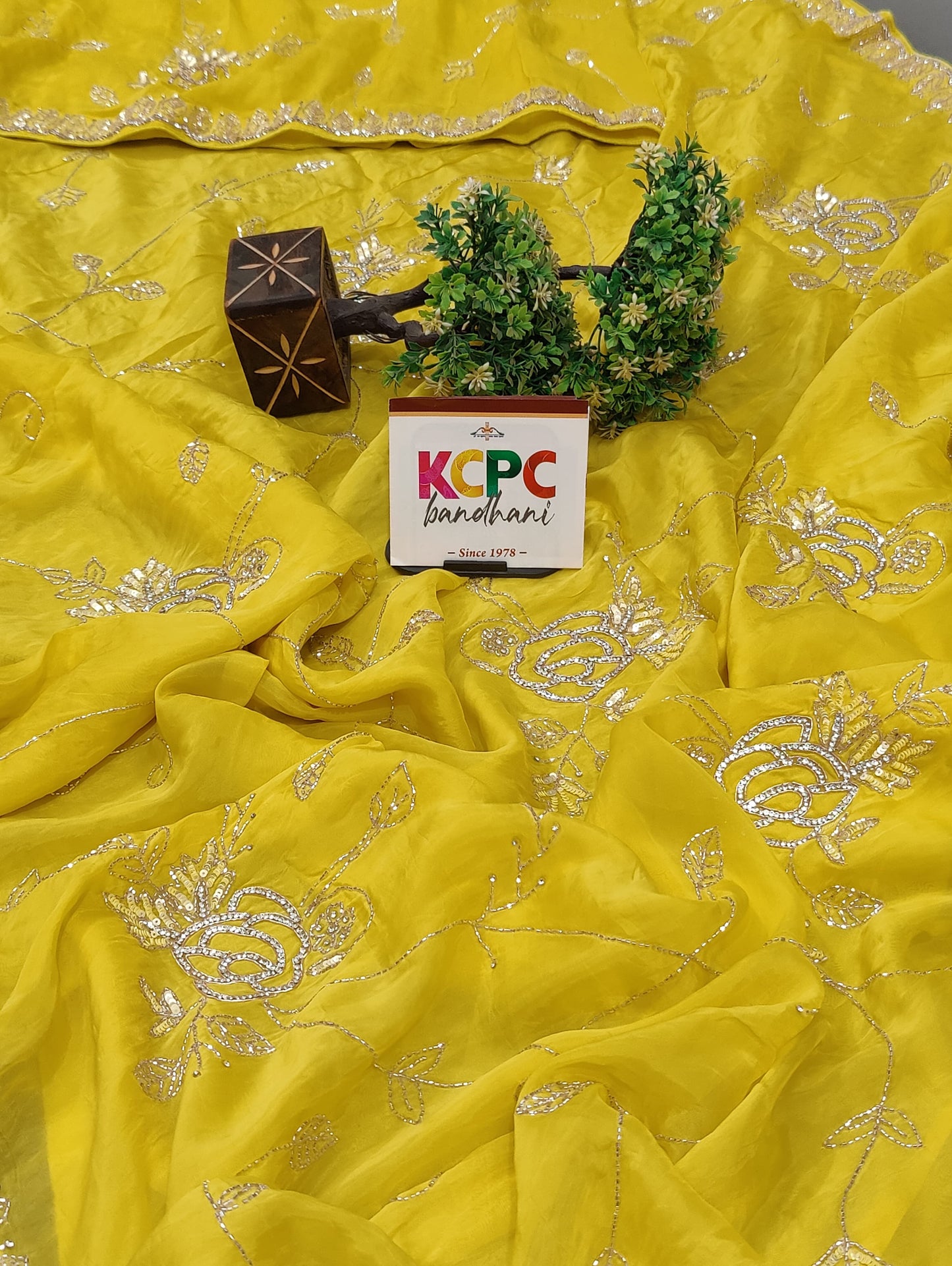 New HO silk Lemon Yellow Ad Diamond Work Heavy Designer Party Wear Jaipuri Saree with blouse,MAD