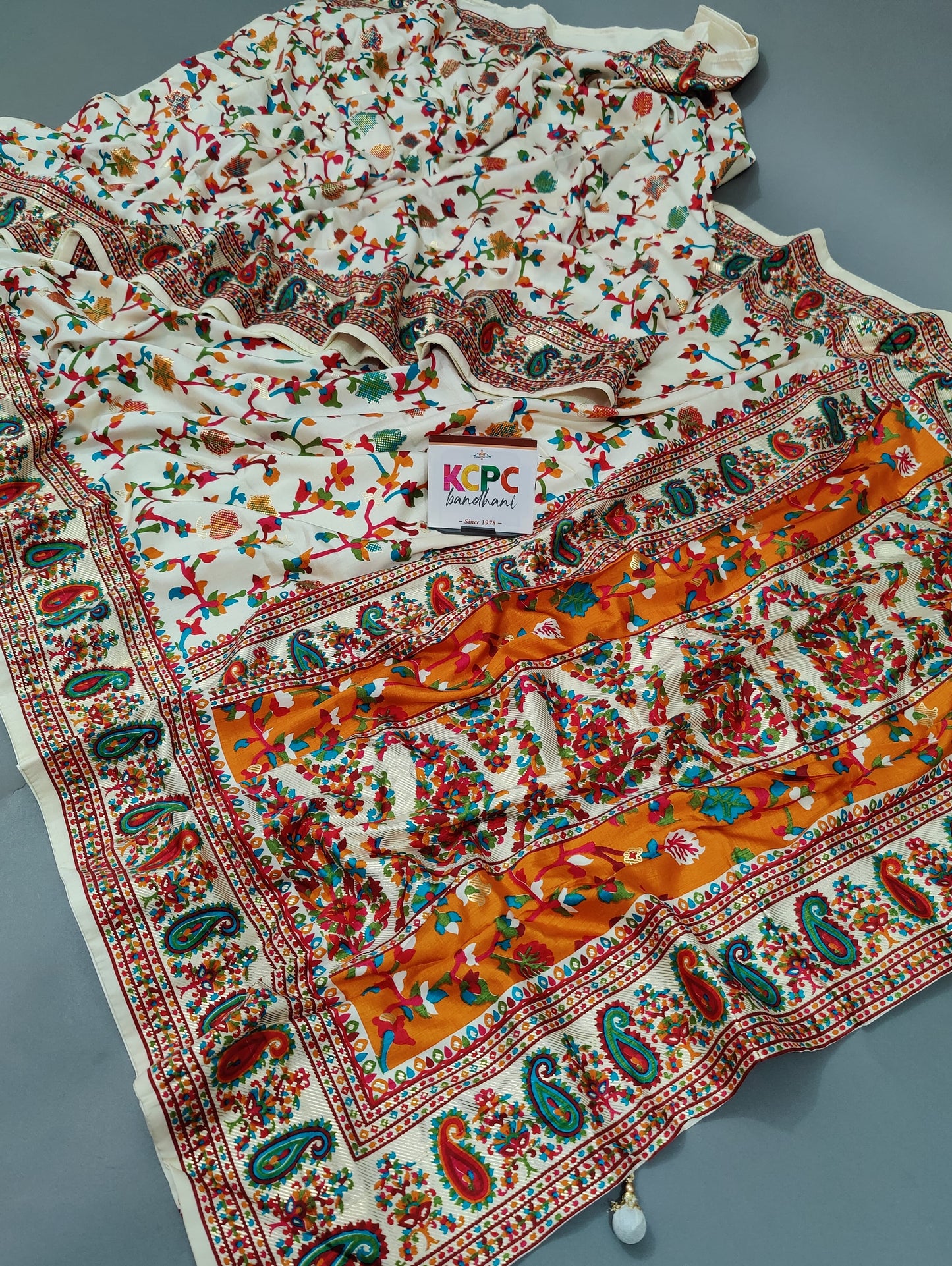 KcPc Latest handpicked pashmina cotton silk Saree With Blouse, SRD