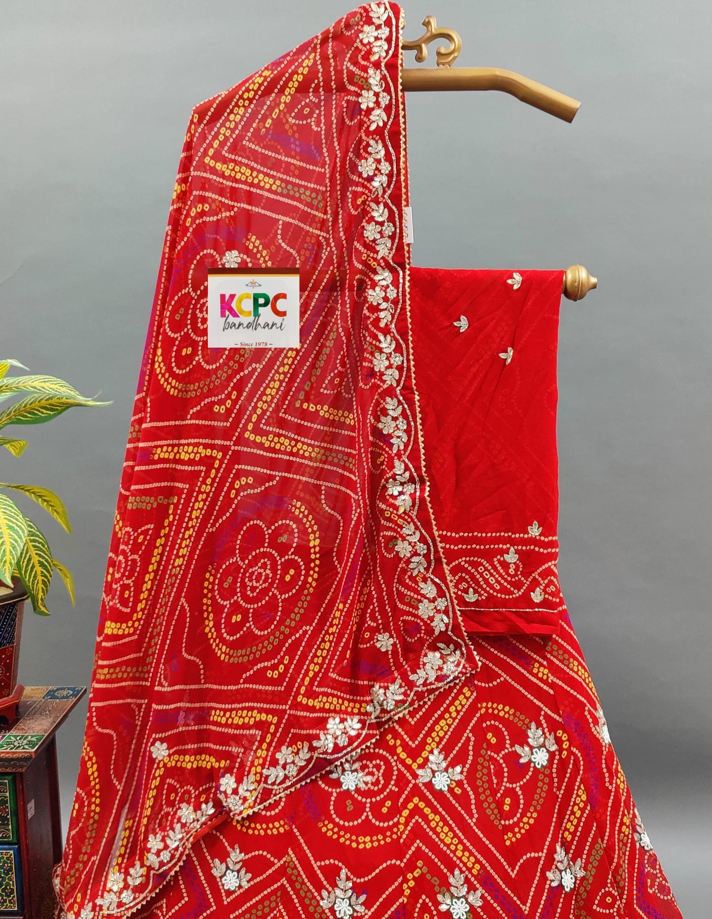KcPc Exclusive New pure Georgette Bandhej With katdana Gotapatti Handwork jaipuri Lehenga set,KML