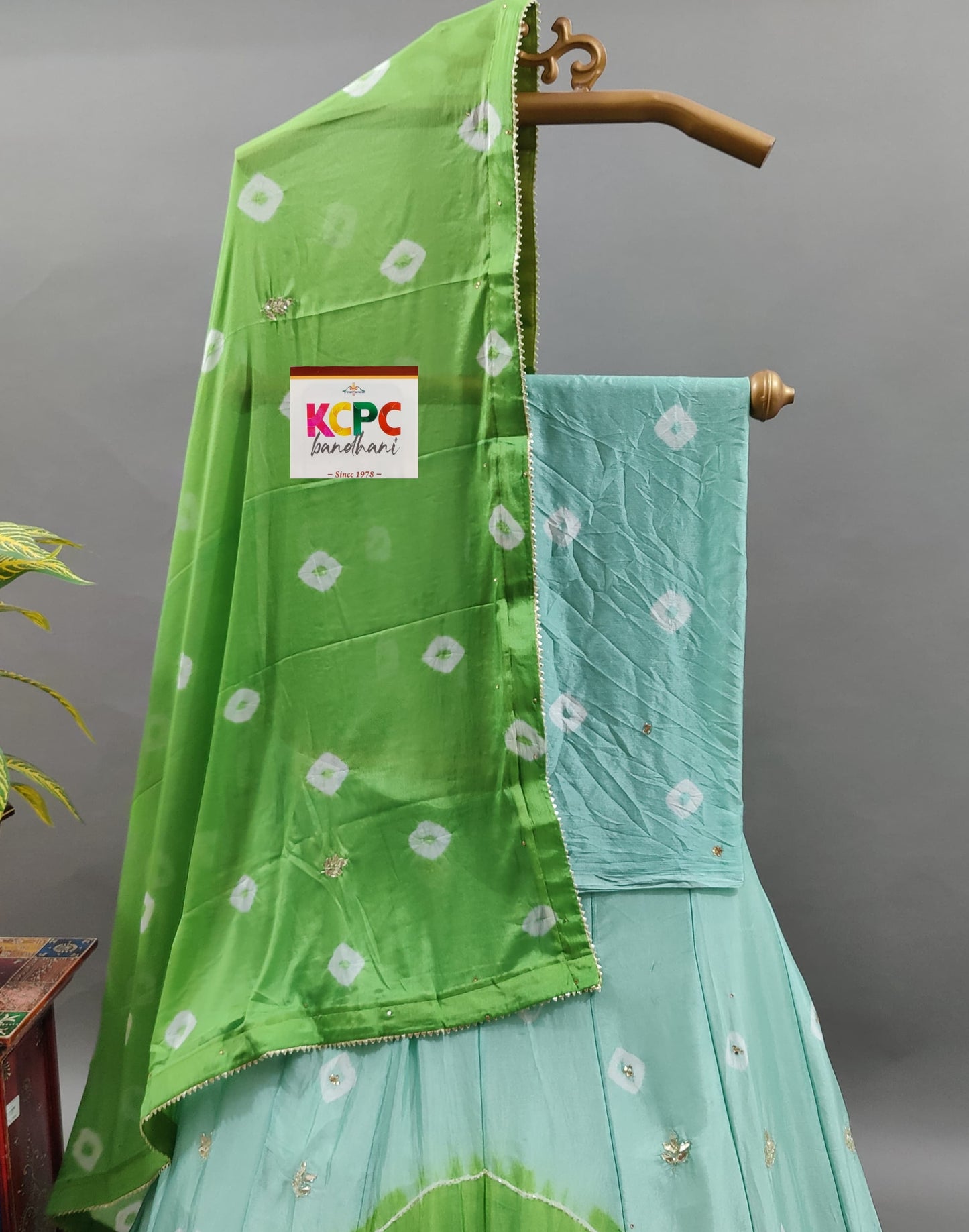 KcPc Latest New Launch Chinon Rajasthani Lahariya Bandhej design With Katdana Gotapatti Work Lehenga set,RAJ