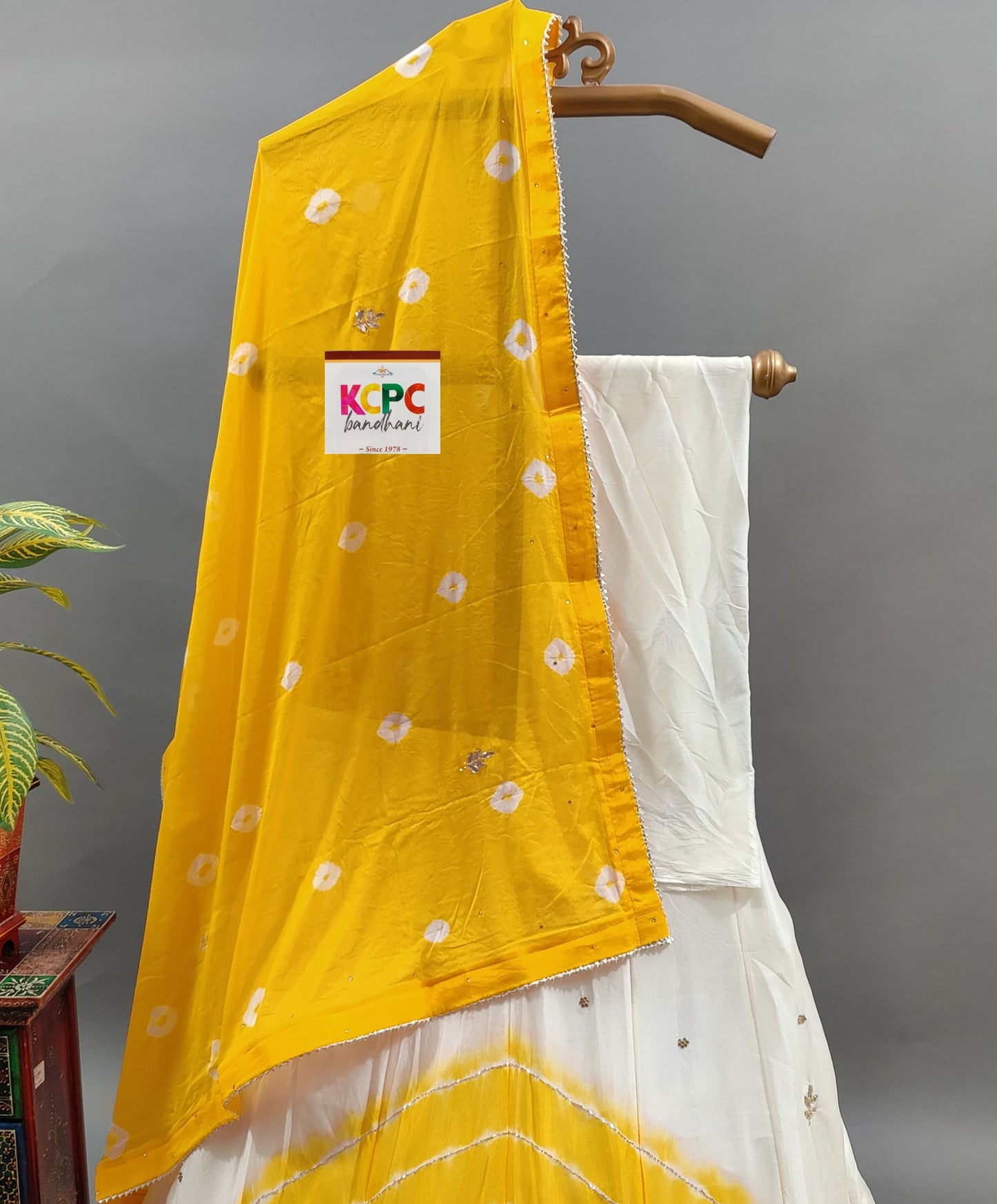 KcPc Latest New Launch Chinon Rajasthani Lahariya Bandhej design With Katdana Gotapatti Work Lehenga set,RAJ