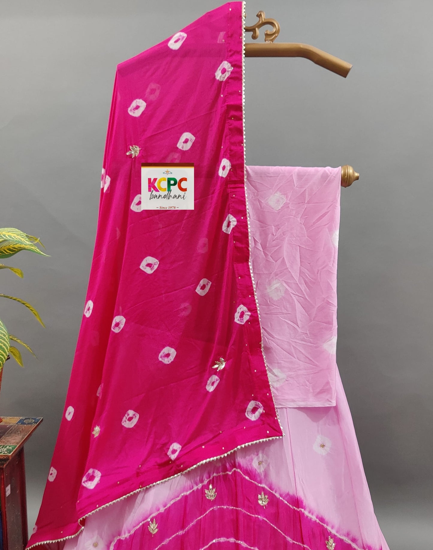 KcPc Latest New Launch Chinon Rajasthani Lahariya Bandhej Design With katdana Gotapatti Work Lehenga set,RNJ
