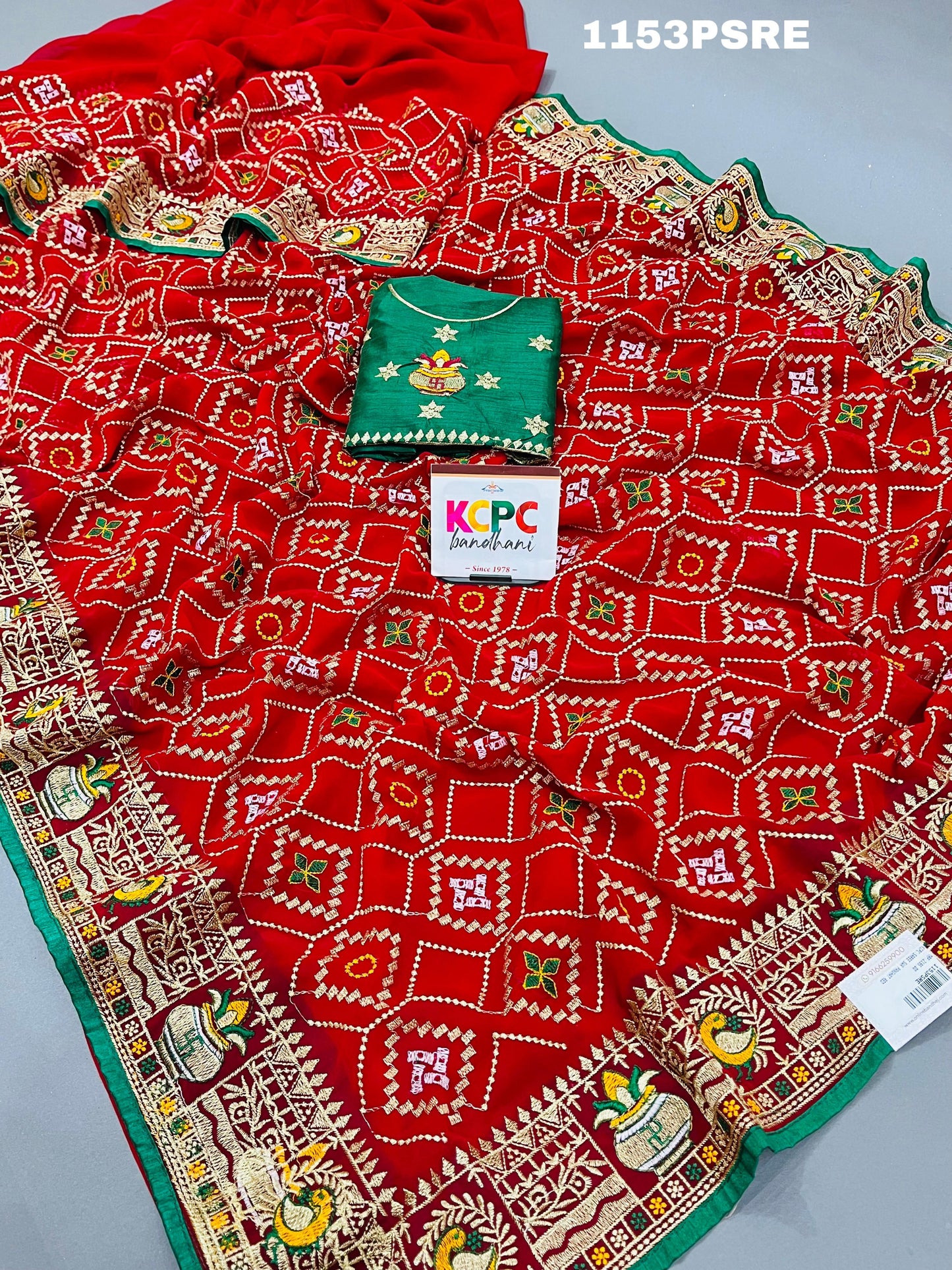 KcPc Latest New Launch Pure Georgette Kashida Embroidery Saree With Blouse,SWA