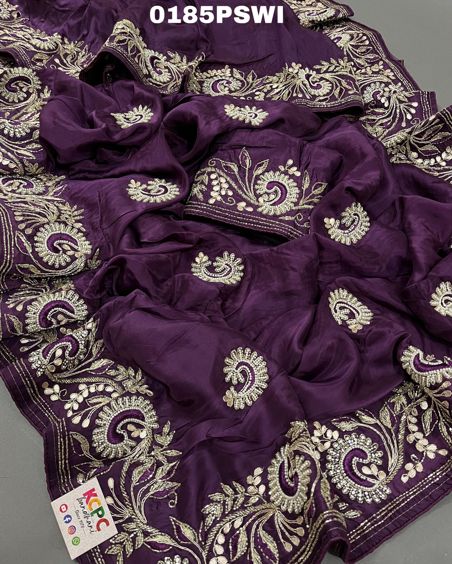 KCPC Latest Launching pure uppada silk Heavy Cutdana Handwork Saree With Blouse,MAD